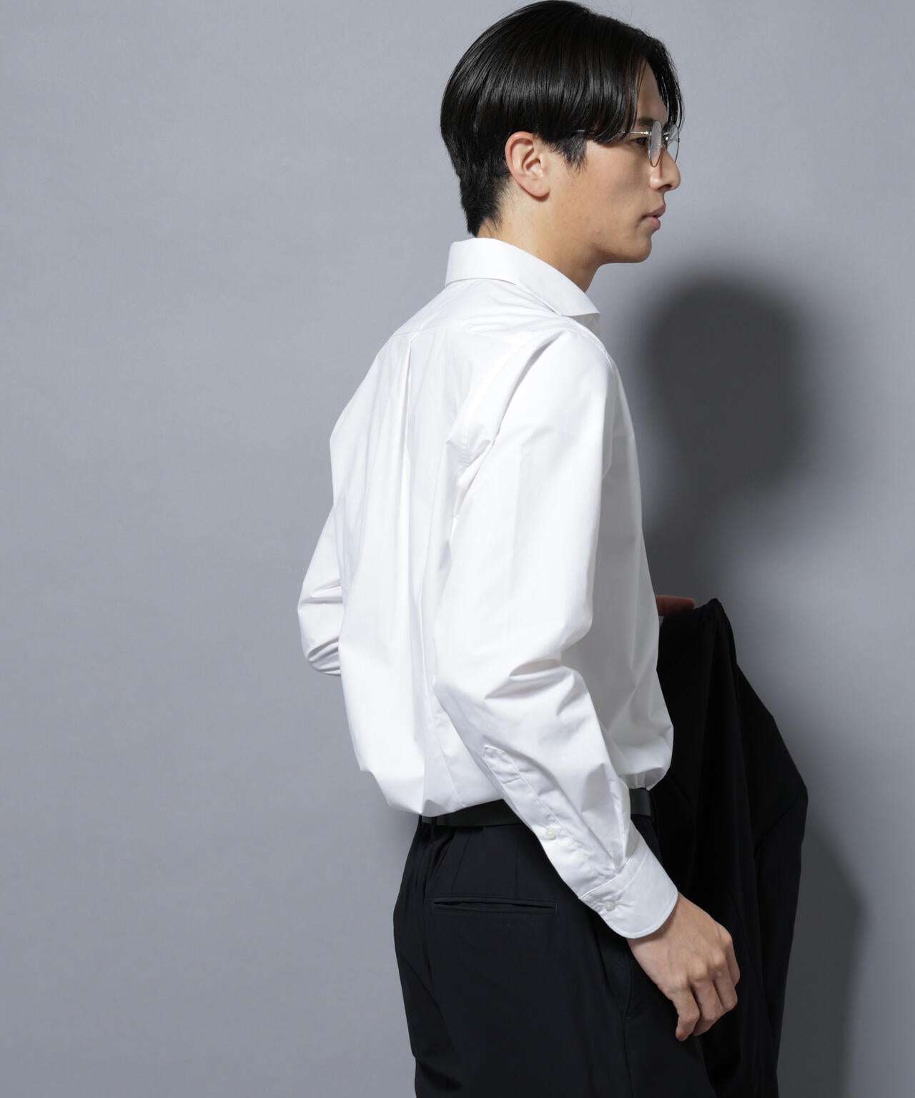 「N shirt」Anti Soaked(R)汗染み防止ホリゾンタルカラーシャツ長袖 6685220219