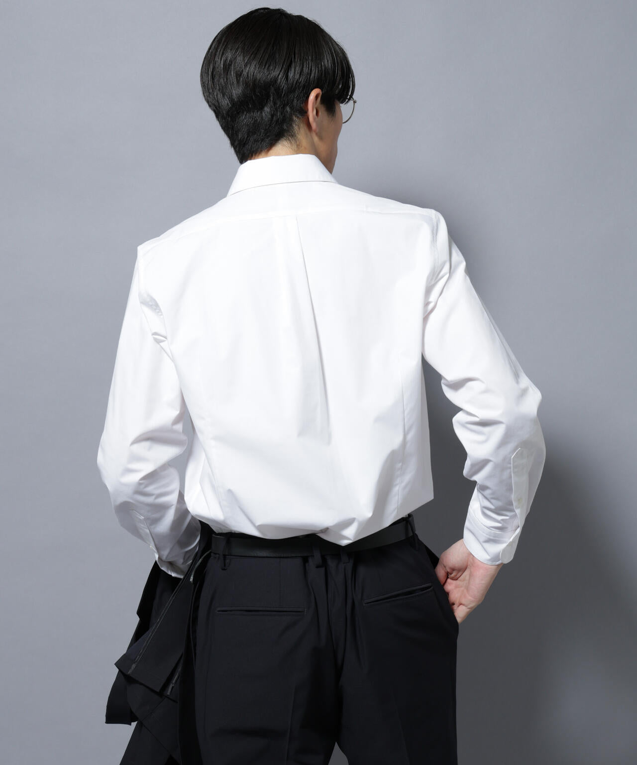 「N shirt」Anti Soaked(R)汗染み防止ホリゾンタルカラーシャツ長袖 6685220219