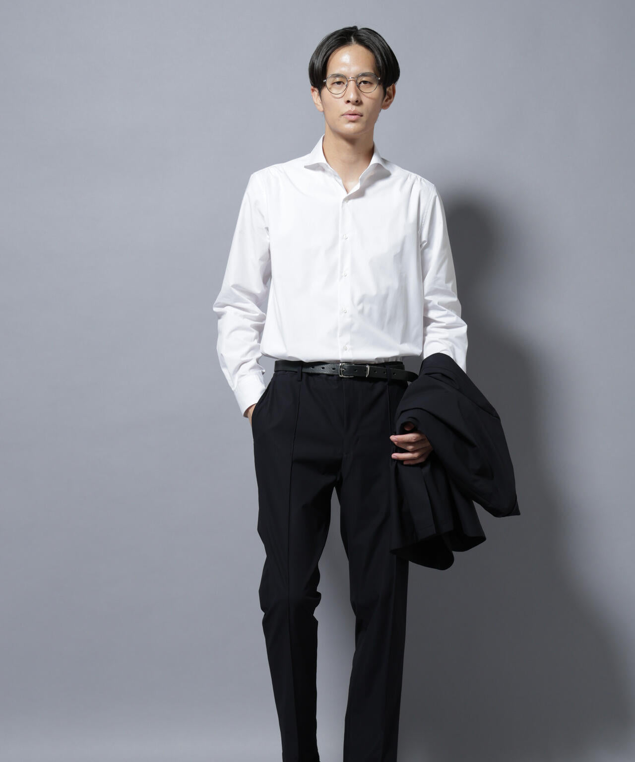 「N shirt」Anti Soaked(R)汗染み防止ホリゾンタルカラーシャツ長袖 6685220219