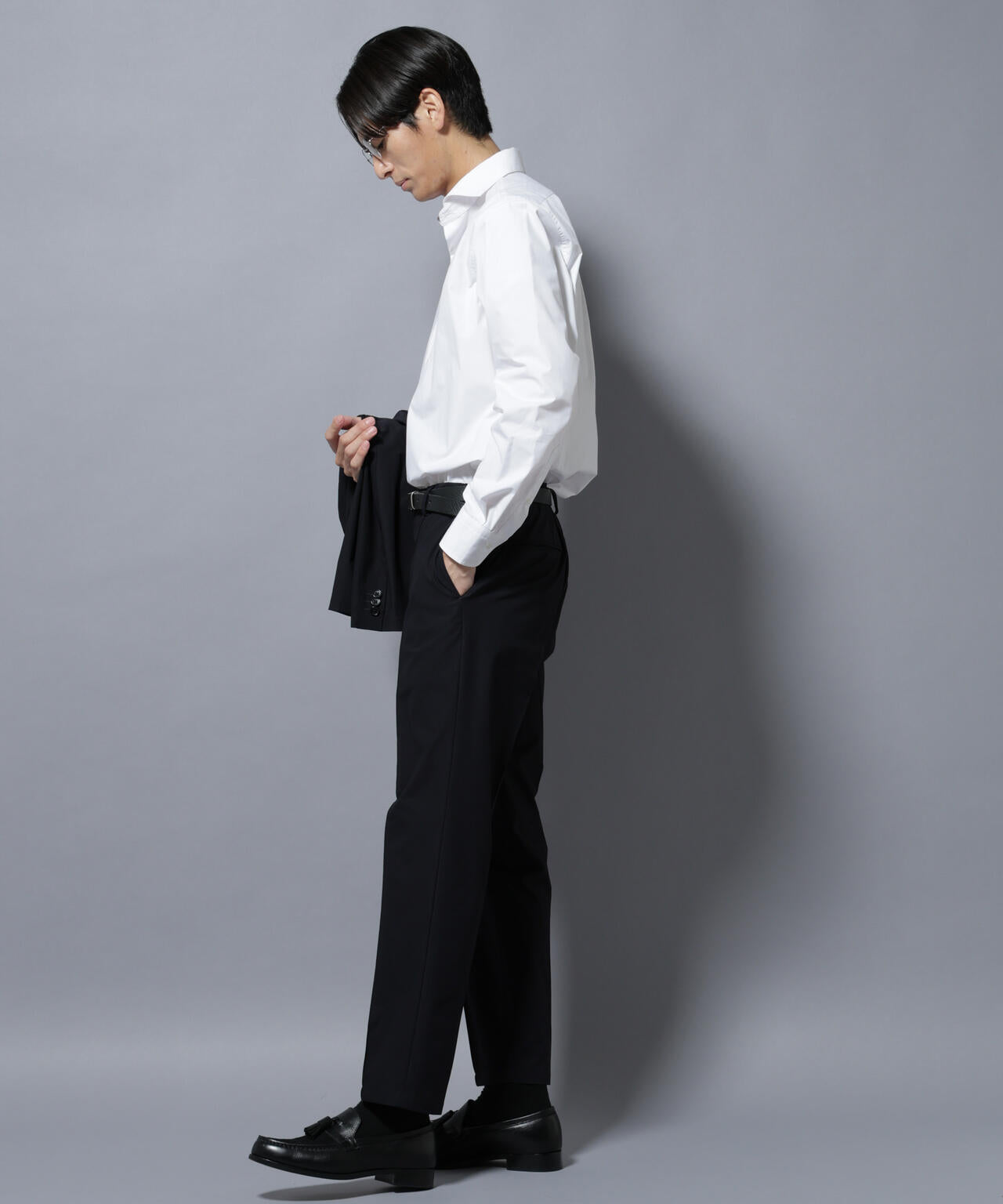 「N shirt」Anti Soaked(R)汗染み防止ホリゾンタルカラーシャツ長袖 6685220219