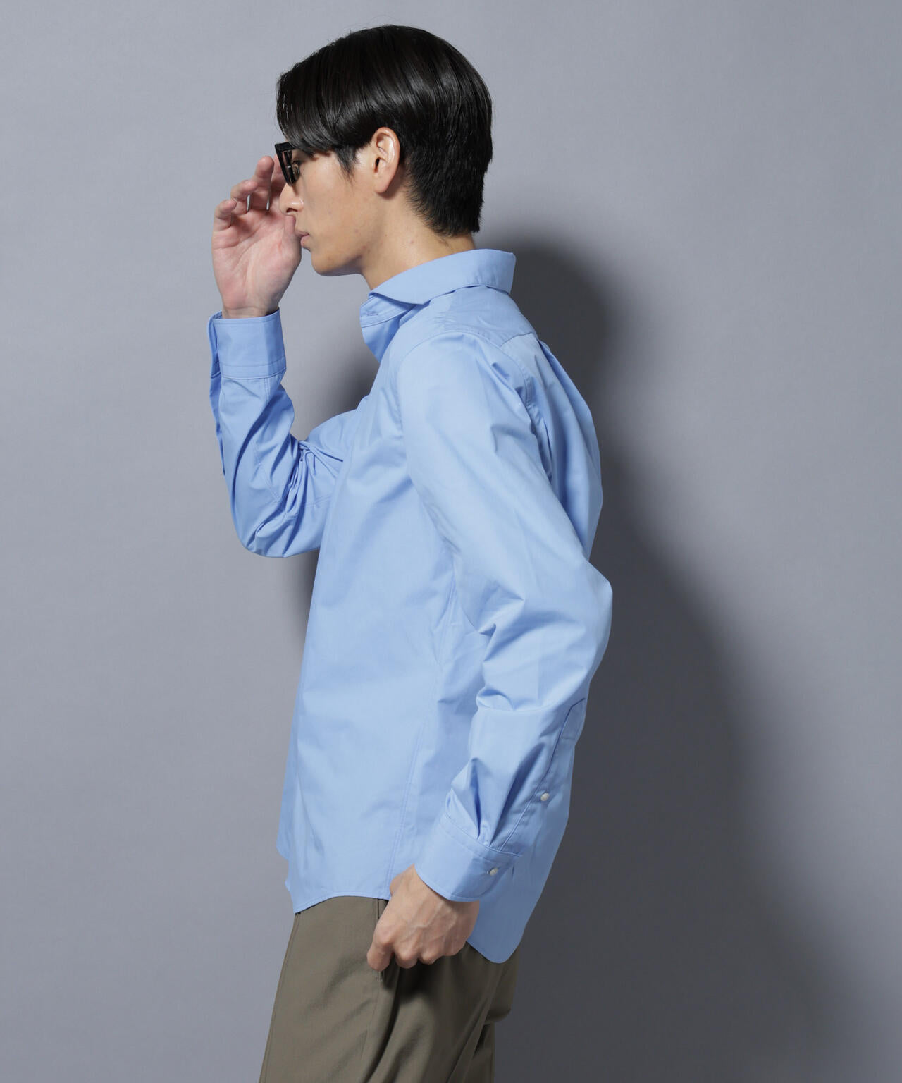 「N shirt」Anti Soaked(R)汗染み防止ホリゾンタルカラーシャツ長袖 6685220219