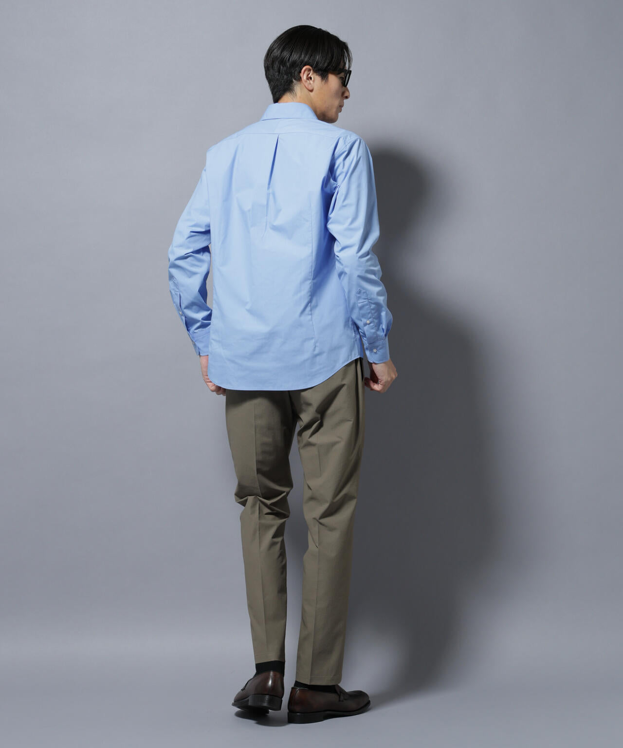 「N shirt」Anti Soaked(R)汗染み防止ホリゾンタルカラーシャツ長袖 6685220219
