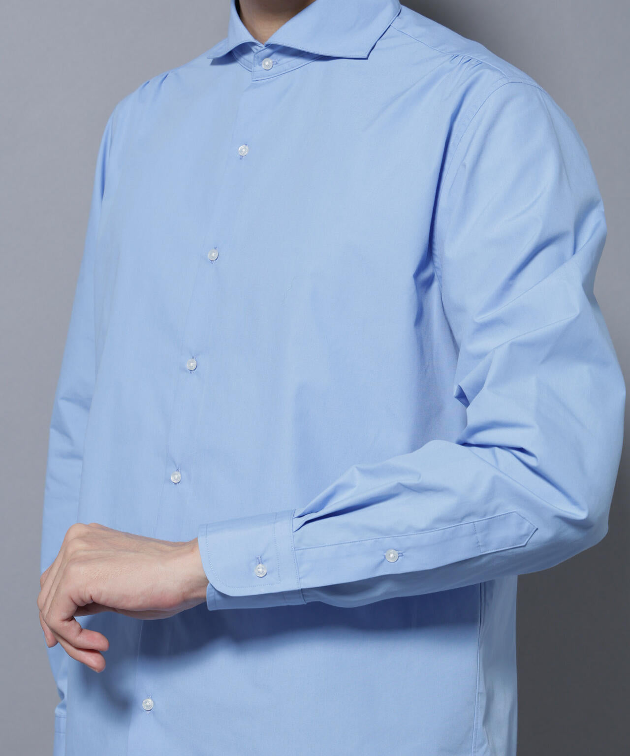 「N shirt」Anti Soaked(R)汗染み防止ホリゾンタルカラーシャツ長袖 6685220219
