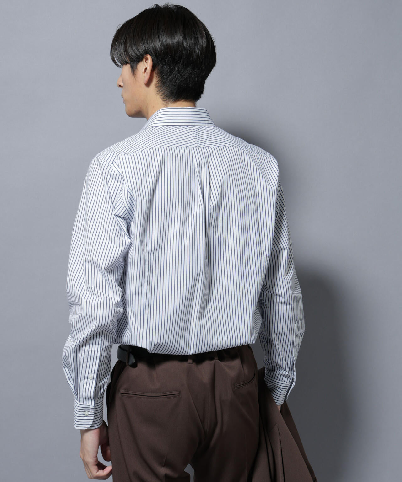 「N shirt」Anti Soaked(R)汗染み防止ホリゾンタルカラーシャツ長袖 6685220219