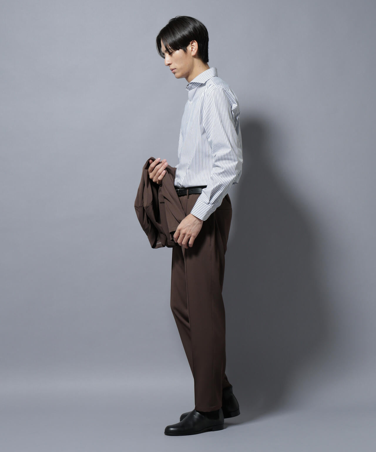 「N shirt」Anti Soaked(R)汗染み防止ホリゾンタルカラーシャツ長袖 6685220219