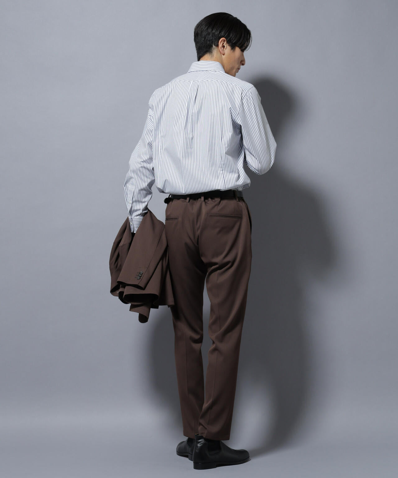 「N shirt」Anti Soaked(R)汗染み防止ホリゾンタルカラーシャツ長袖 6685220219