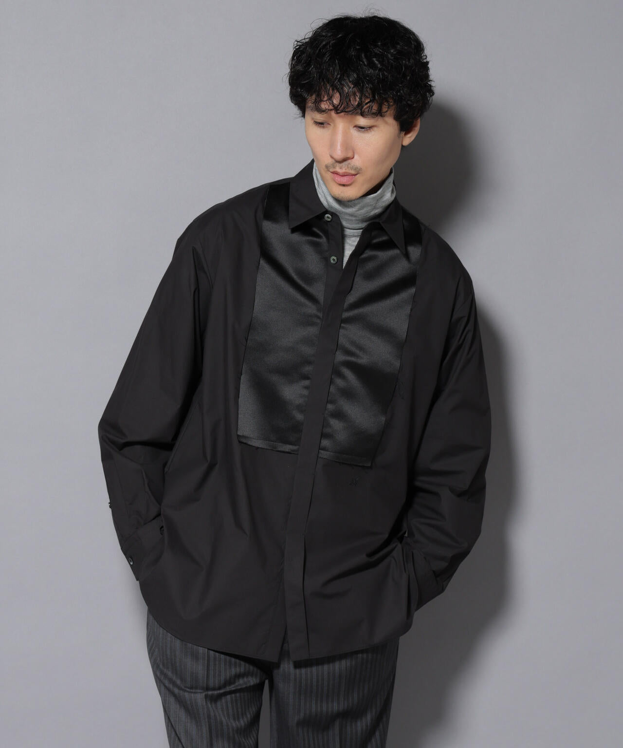 ASSEMBLANC」シルク混ブザムシャツ