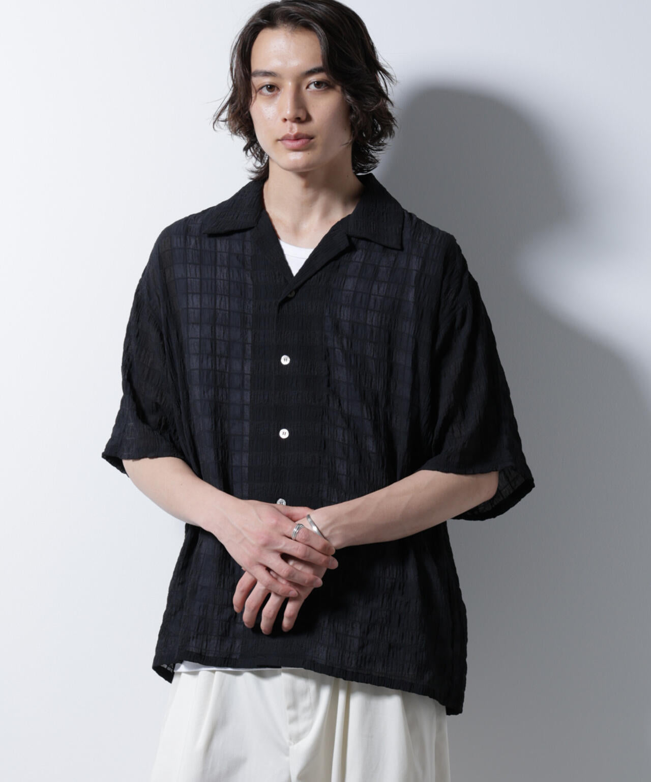 シースルー チェックシャツ