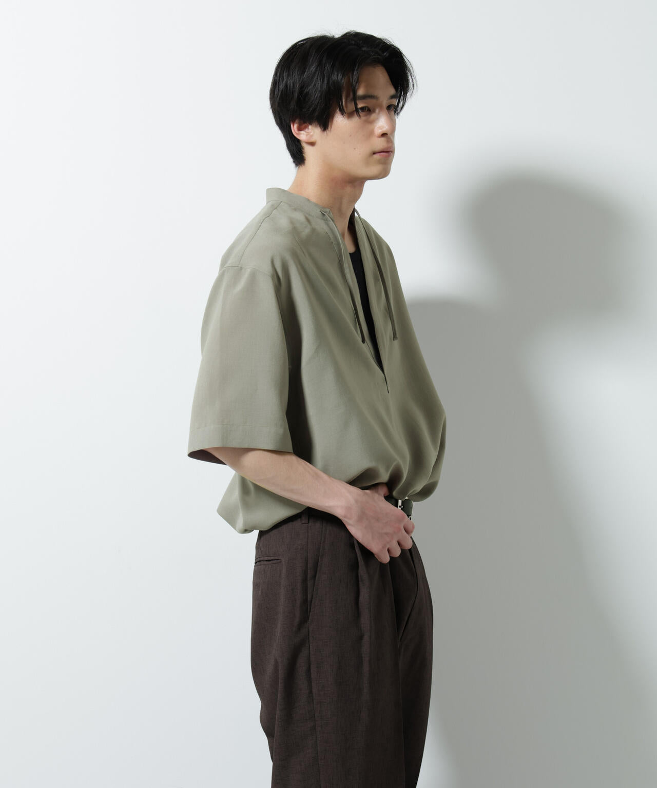 メランジドライプルオーバーシャツ(セットアップ可) 6685221203