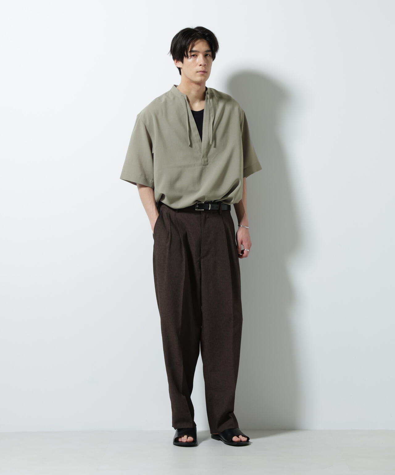 メランジドライプルオーバーシャツ(セットアップ可) 6685221203