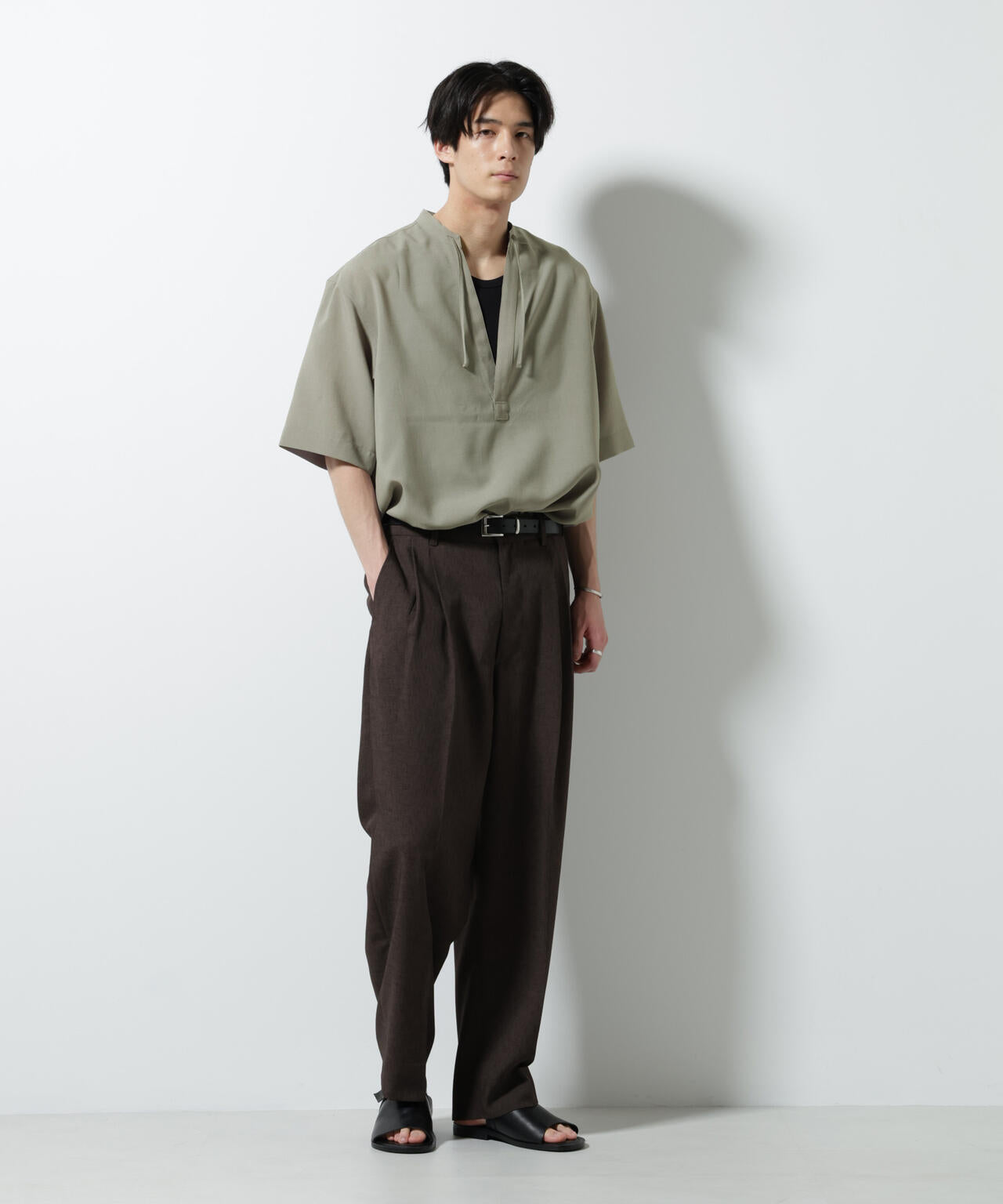 メランジドライプルオーバーシャツ(セットアップ可) 6685221203