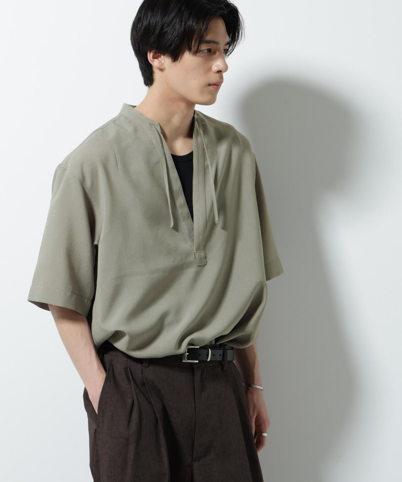 メランジドライプルオーバーシャツ(セットアップ可) 6685221203