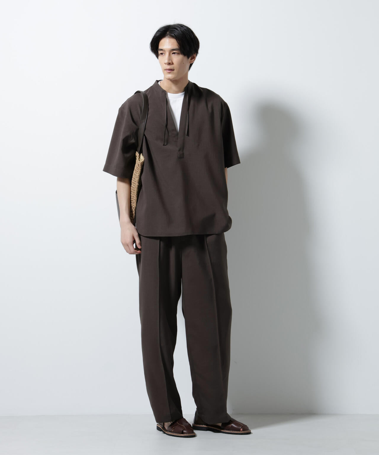 メランジドライプルオーバーシャツ(セットアップ可) 6685221203