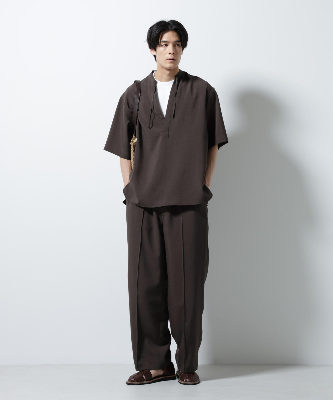 メランジドライプルオーバーシャツ(セットアップ可) 6685221203