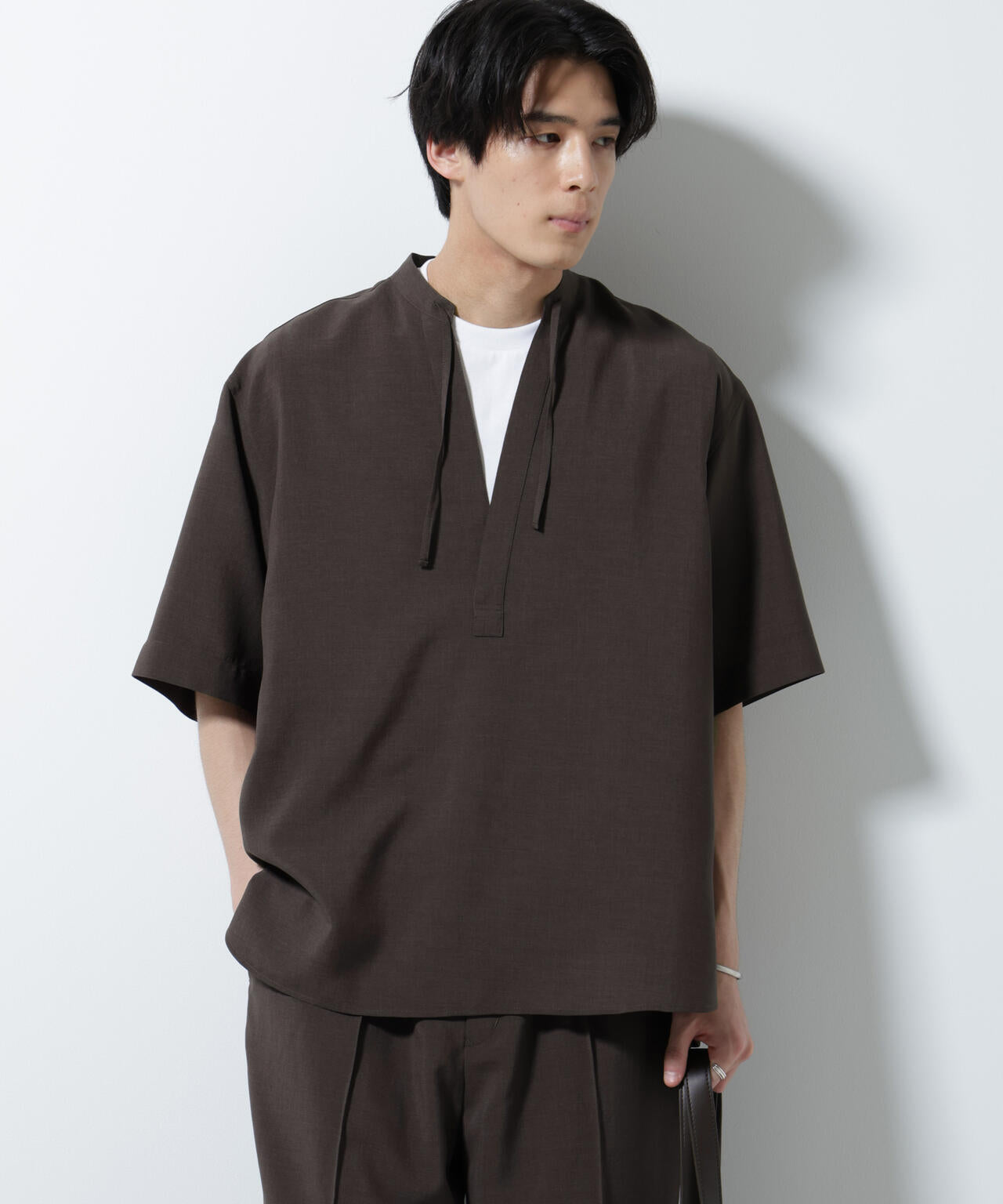 メランジドライプルオーバーシャツ(セットアップ可) 6685221203