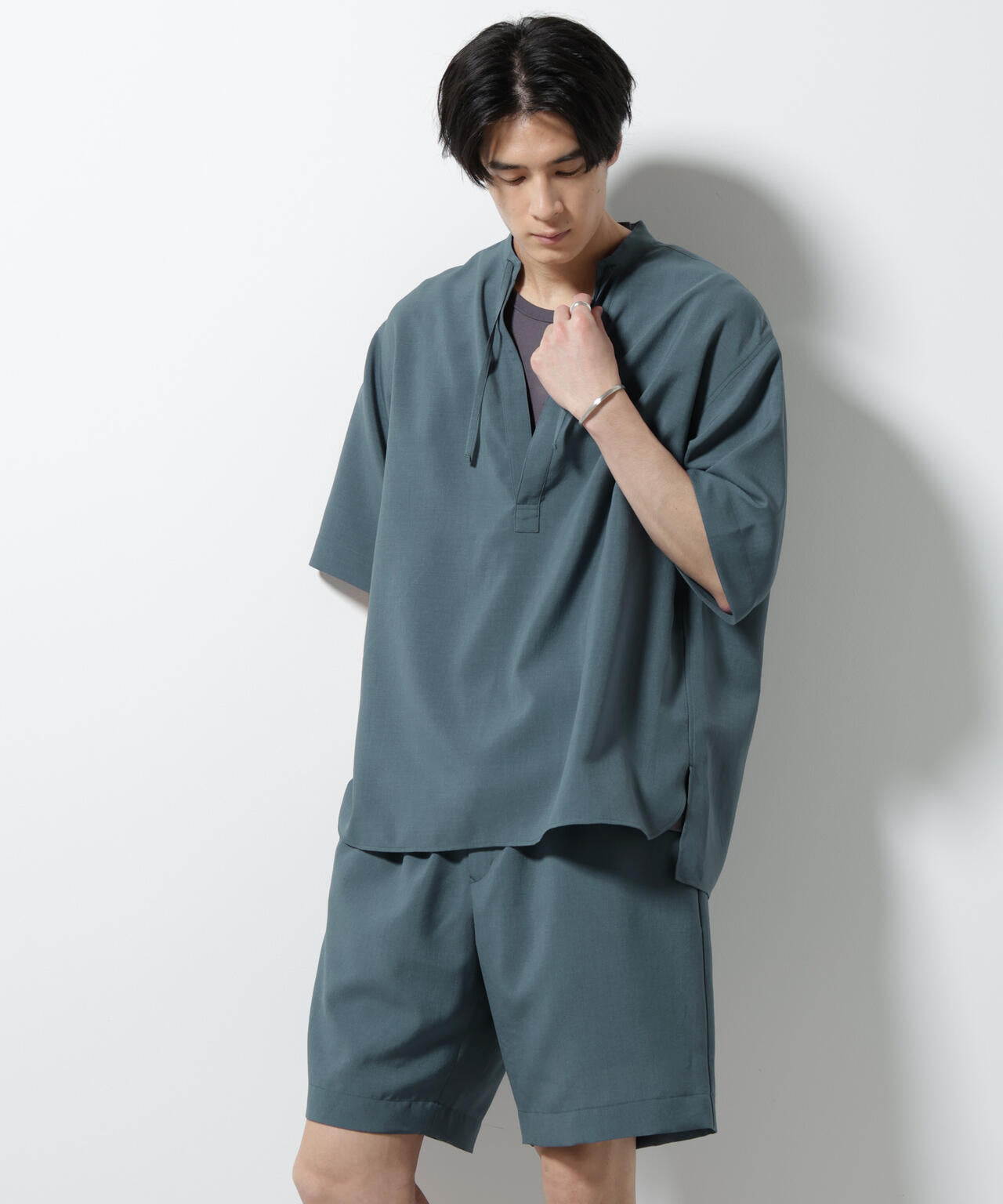 メランジドライプルオーバーシャツ(セットアップ可) 6685221203