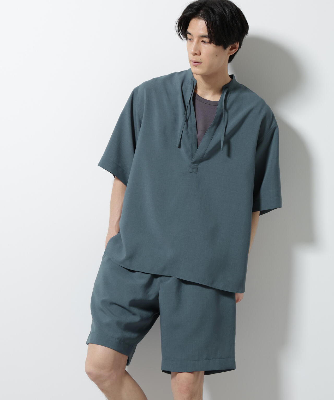 メランジドライプルオーバーシャツ(セットアップ可) 6685221203