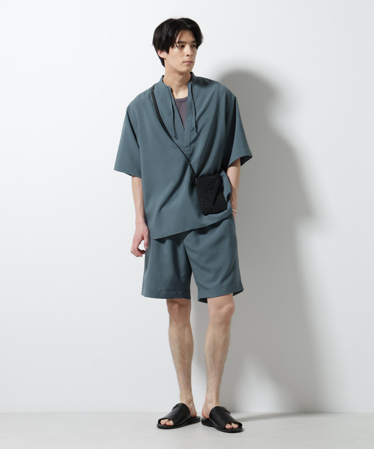 メランジドライプルオーバーシャツ(セットアップ可) 6685221203