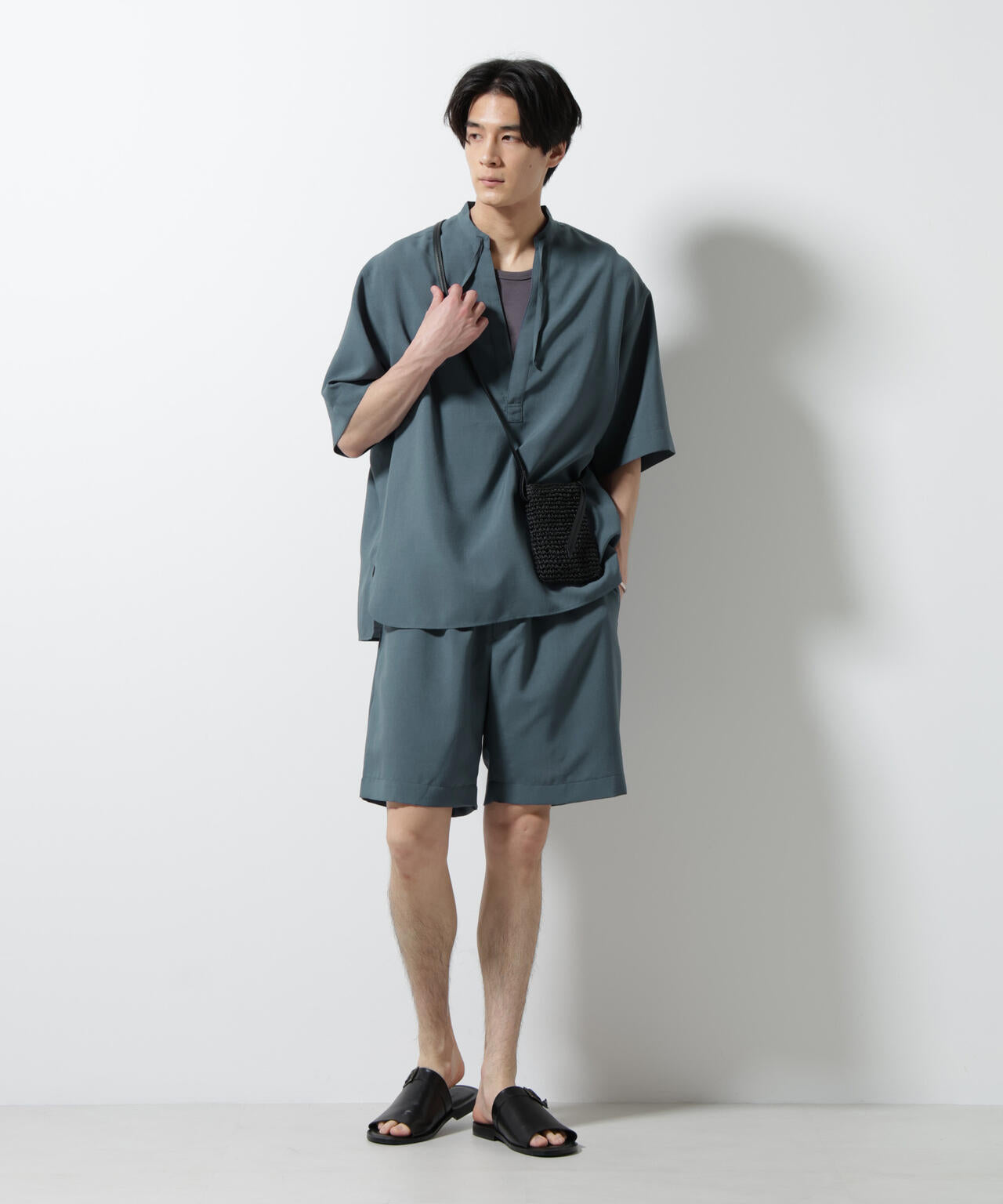 メランジドライプルオーバーシャツ(セットアップ可) 6685221203