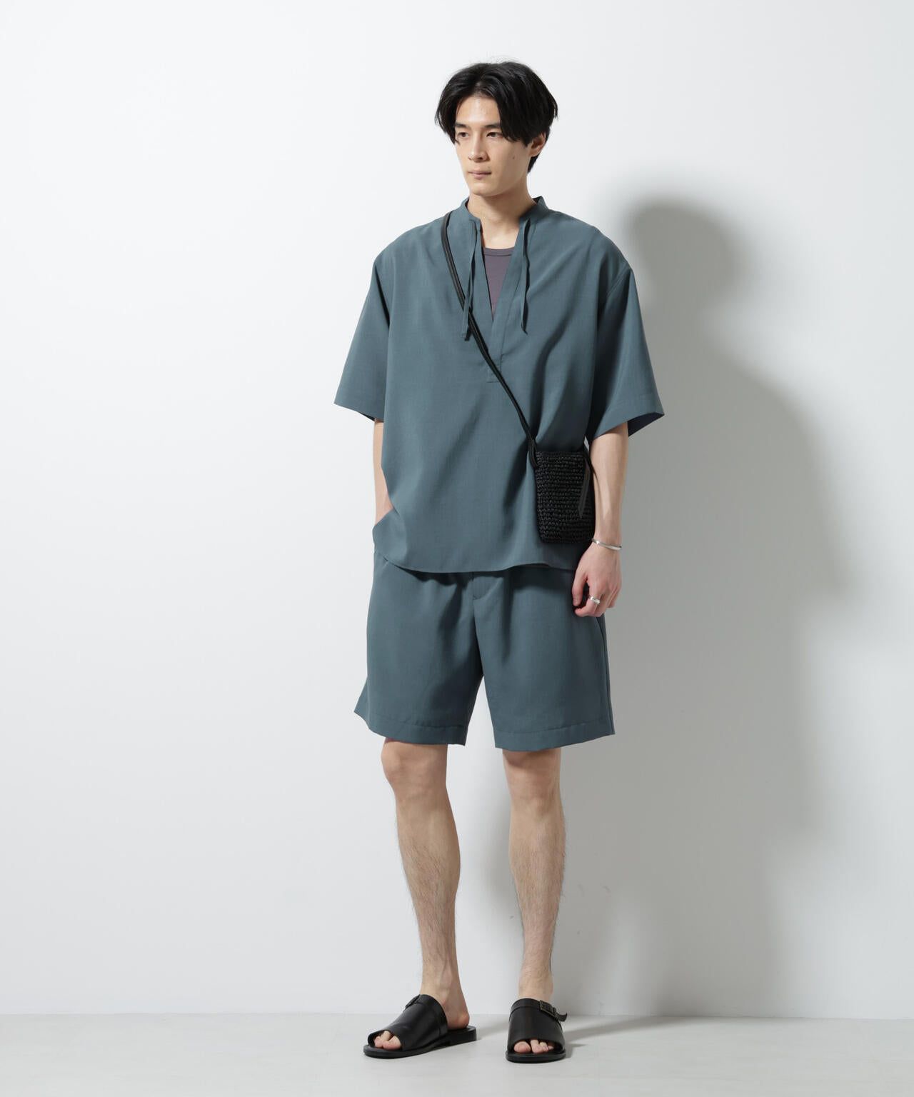 メランジドライプルオーバーシャツ(セットアップ可) 6685221203