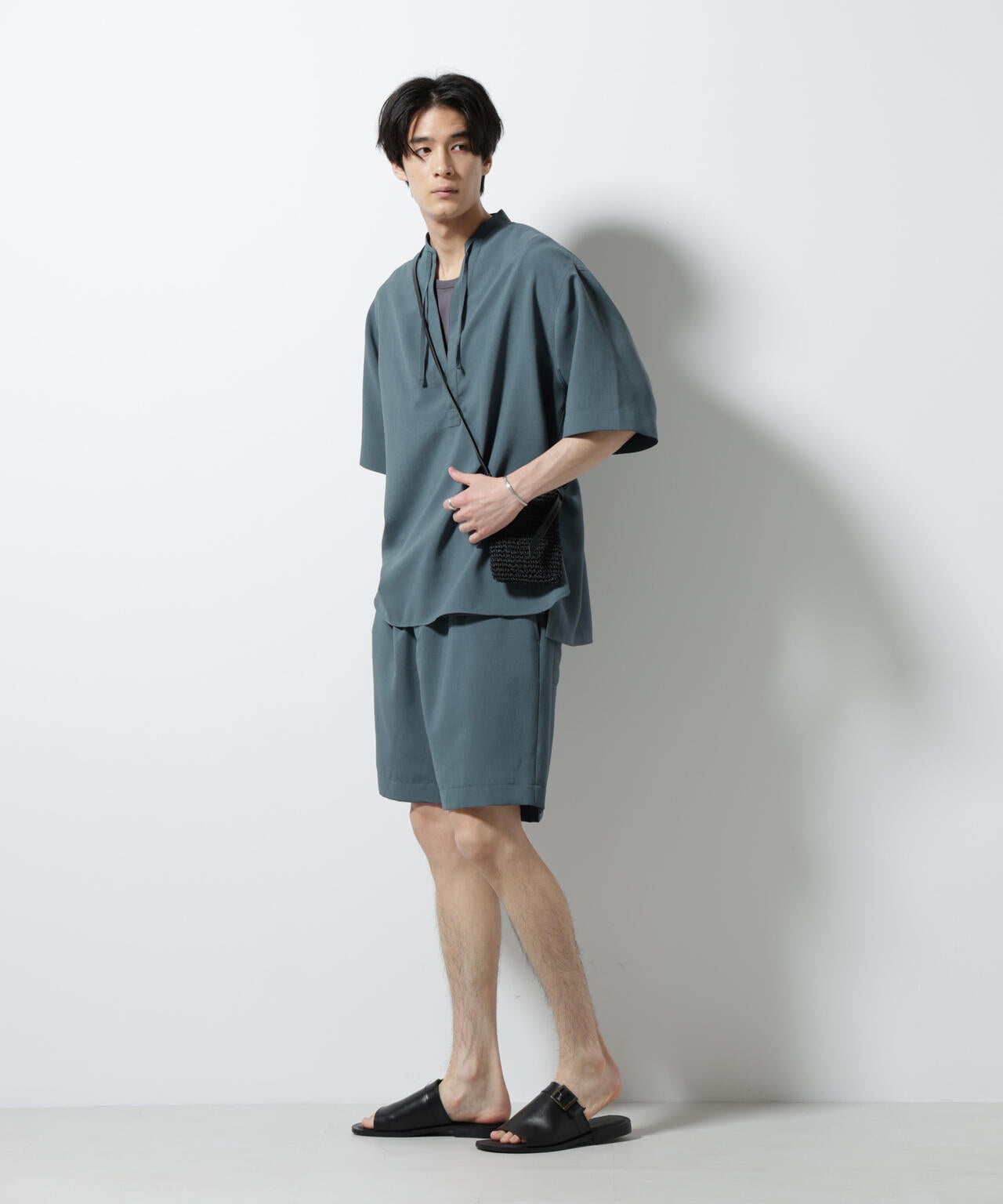 メランジドライプルオーバーシャツ(セットアップ可) 6685221203