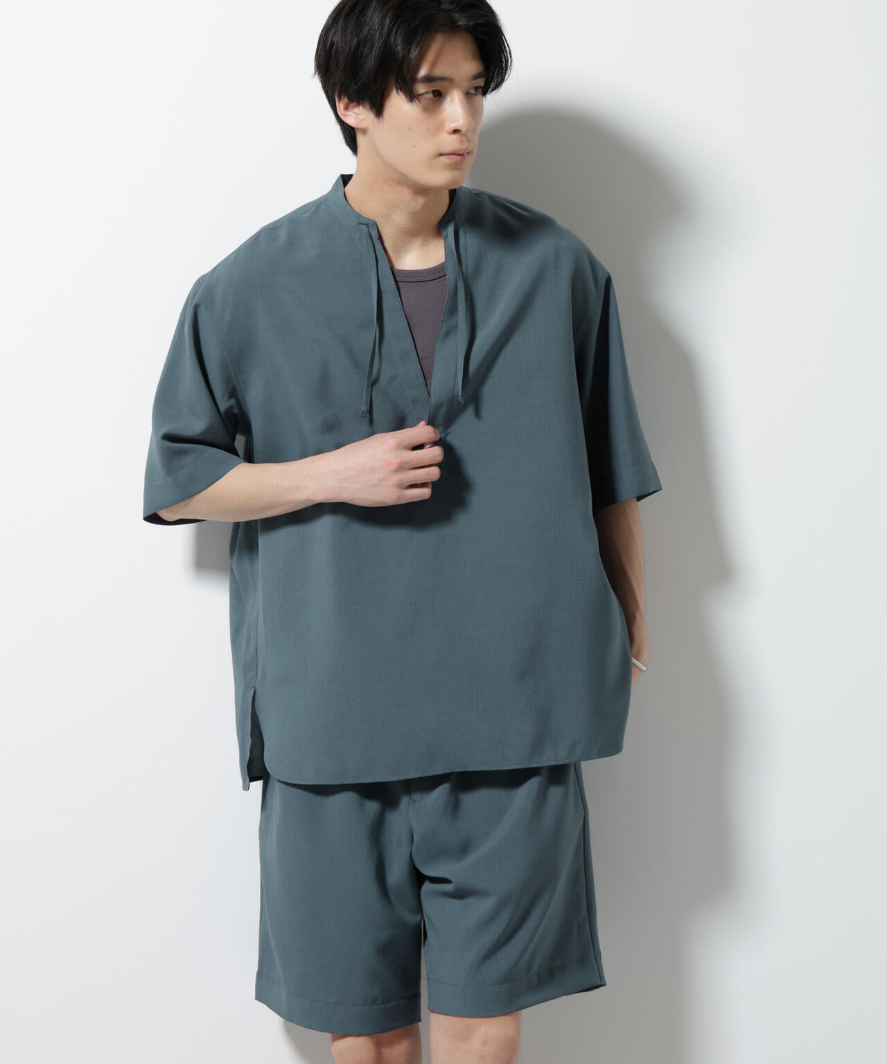 メランジドライプルオーバーシャツ(セットアップ可) 6685221203