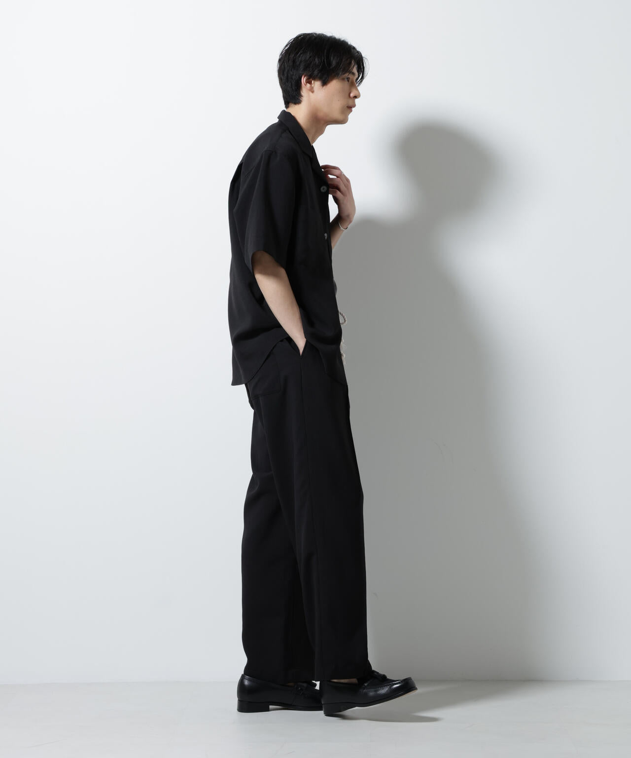 メランジドライオープンカラーシャツ(セットアップ可) 6685221204