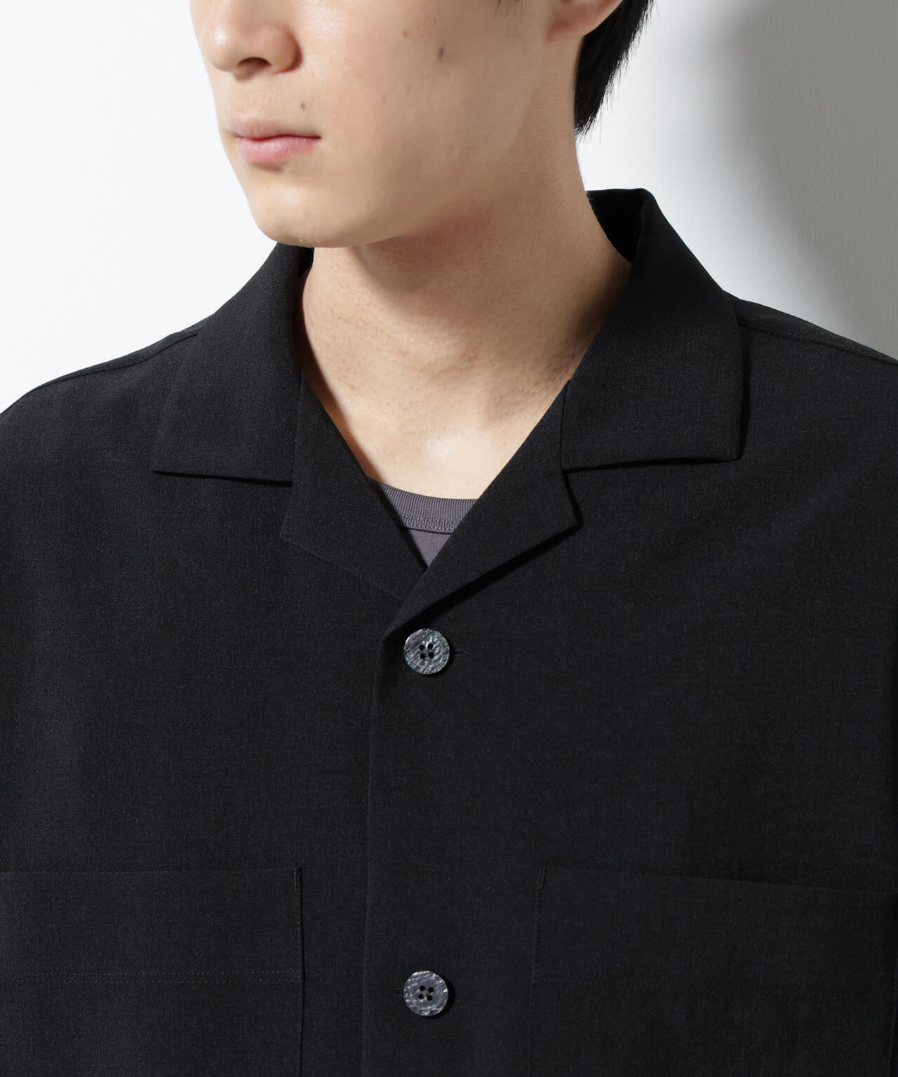 メランジドライオープンカラーシャツ(セットアップ可) 6685221204