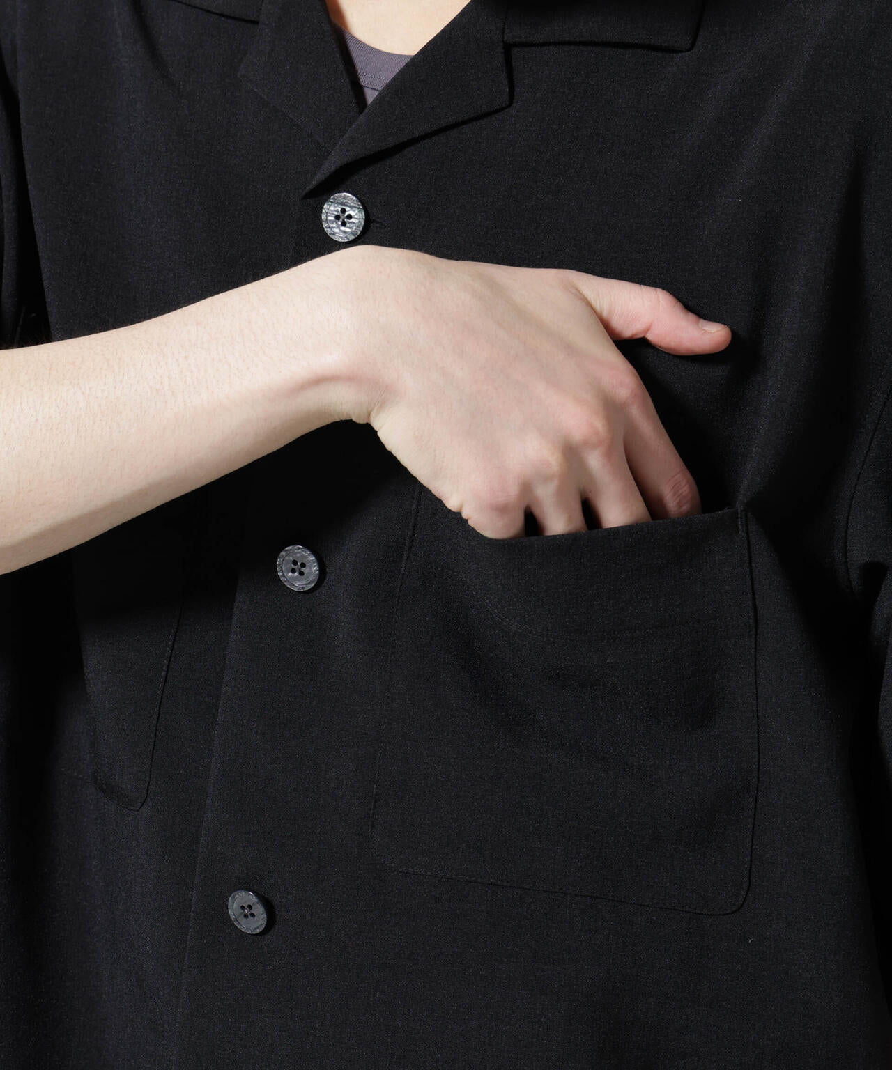 メランジドライオープンカラーシャツ(セットアップ可) 6685221204