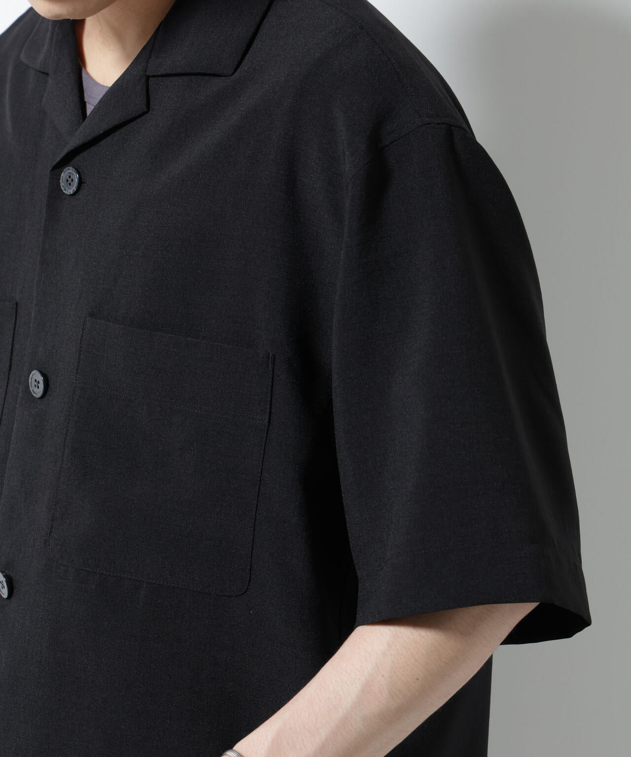 メランジドライオープンカラーシャツ(セットアップ可) 6685221204