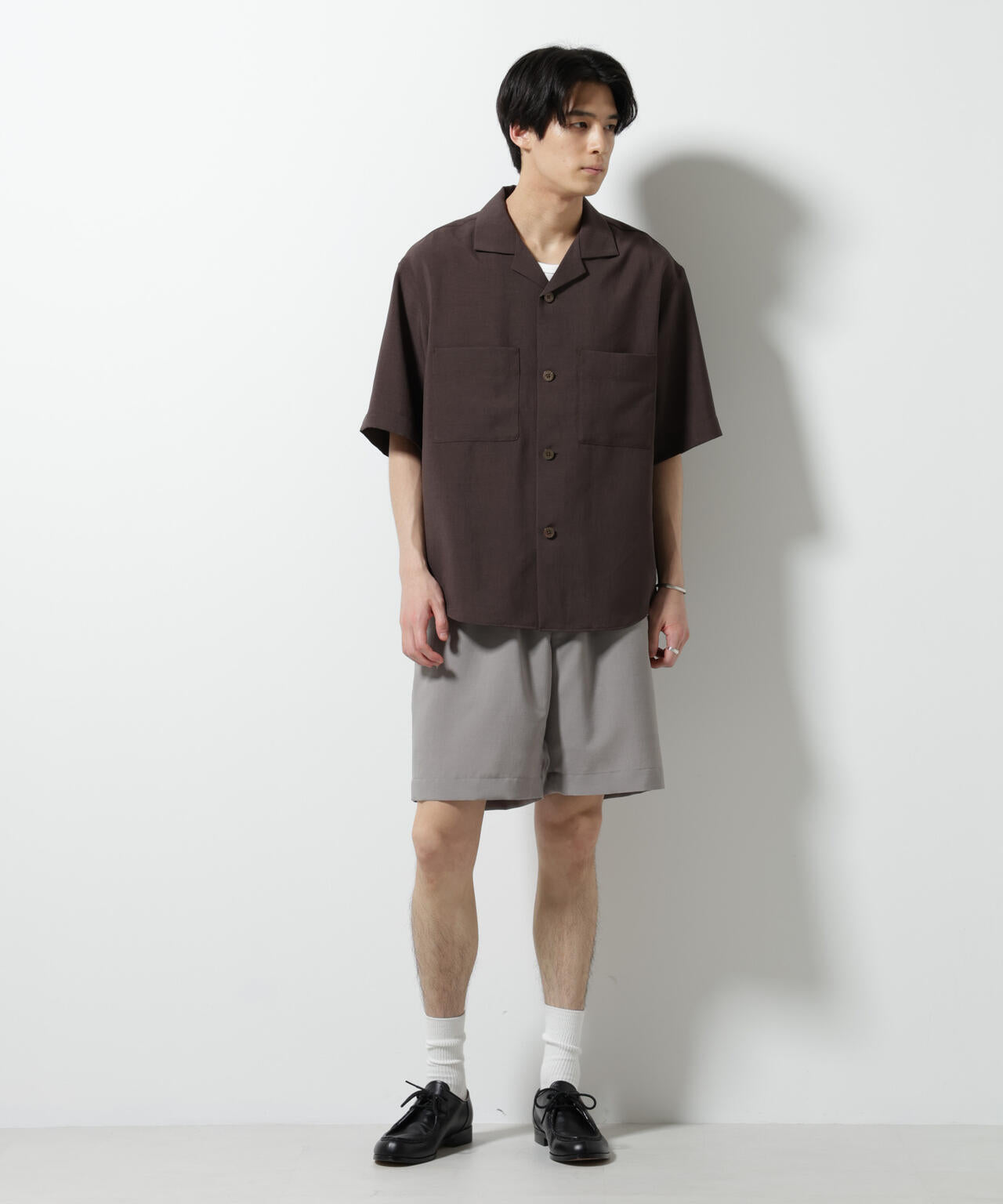 メランジドライオープンカラーシャツ(セットアップ可) 6685221204