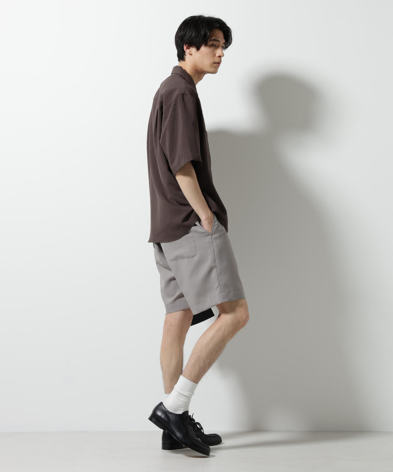 メランジドライオープンカラーシャツ(セットアップ可) 6685221204