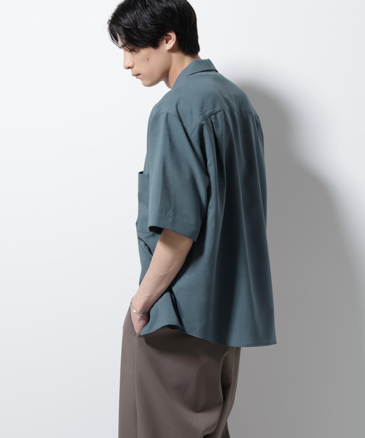 メランジドライオープンカラーシャツ(セットアップ可) 6685221204