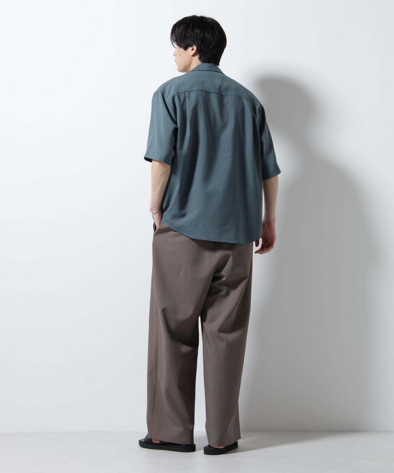 メランジドライオープンカラーシャツ(セットアップ可) 6685221204