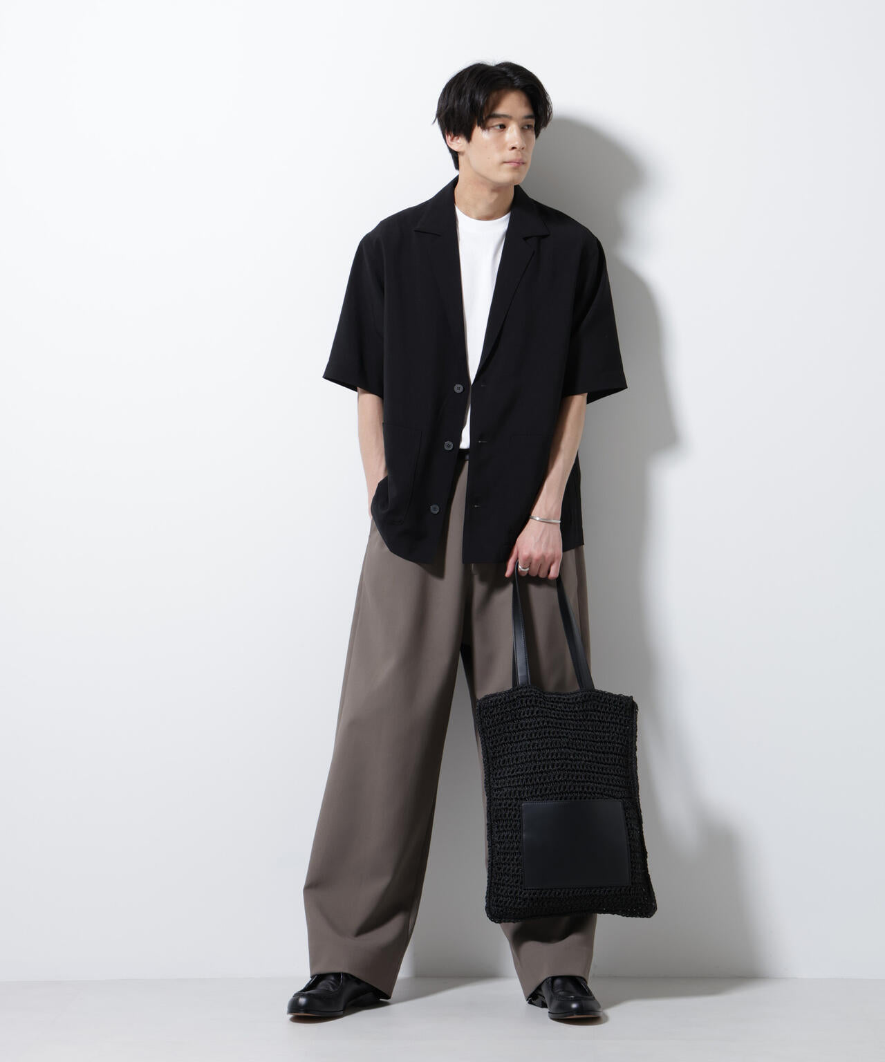 メランジドライシャツジャケット 半袖(セットアップ可) 6685221205