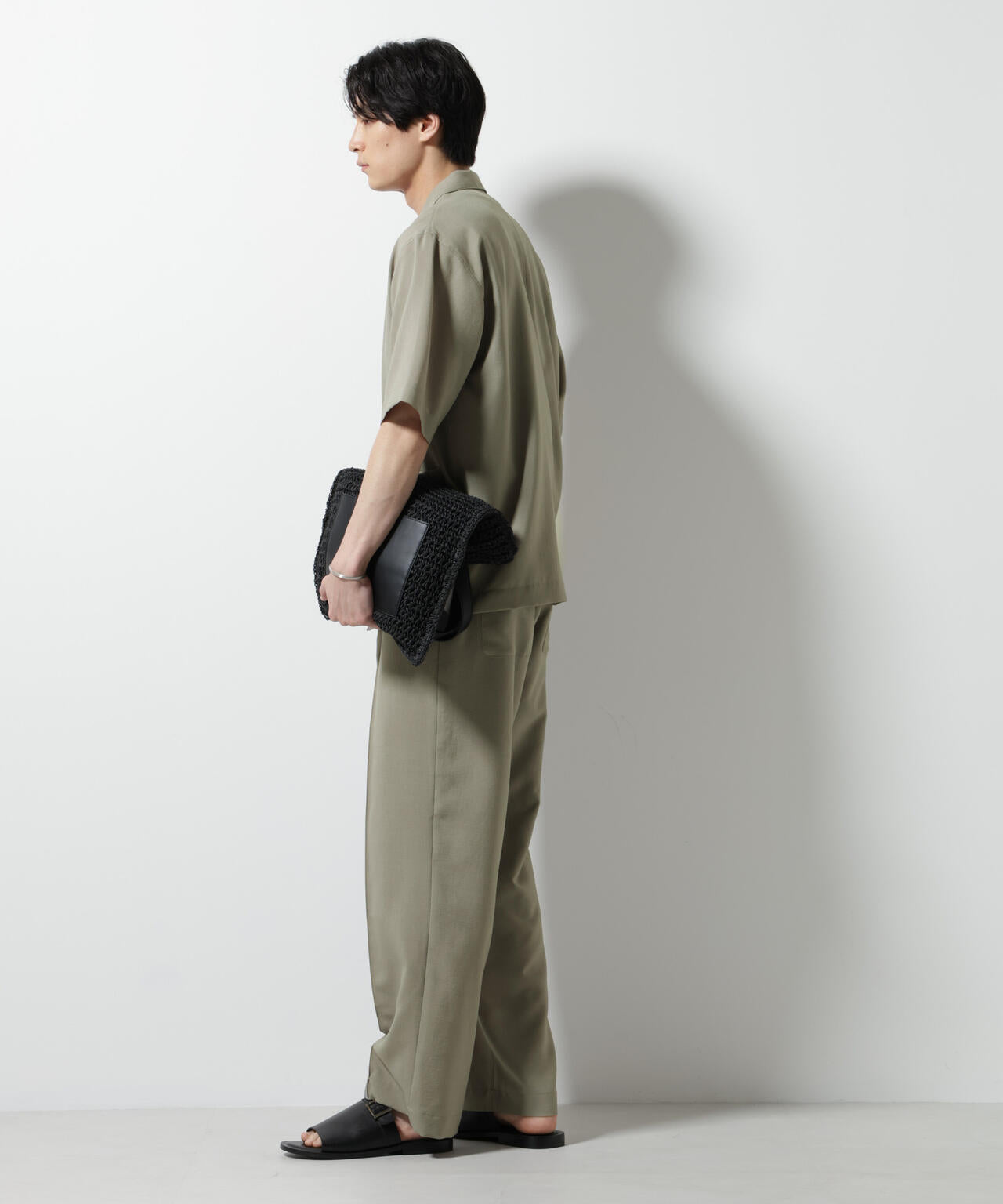 メランジドライシャツジャケット 半袖(セットアップ可) 6685221205