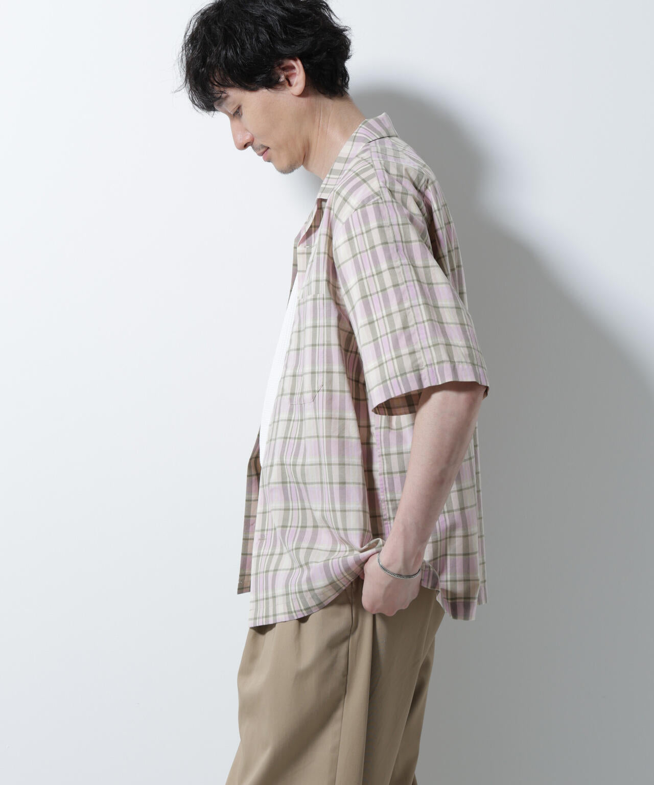 Fabric by INDIA オールドライクマドラスチェックシャツ 半袖 6685221213