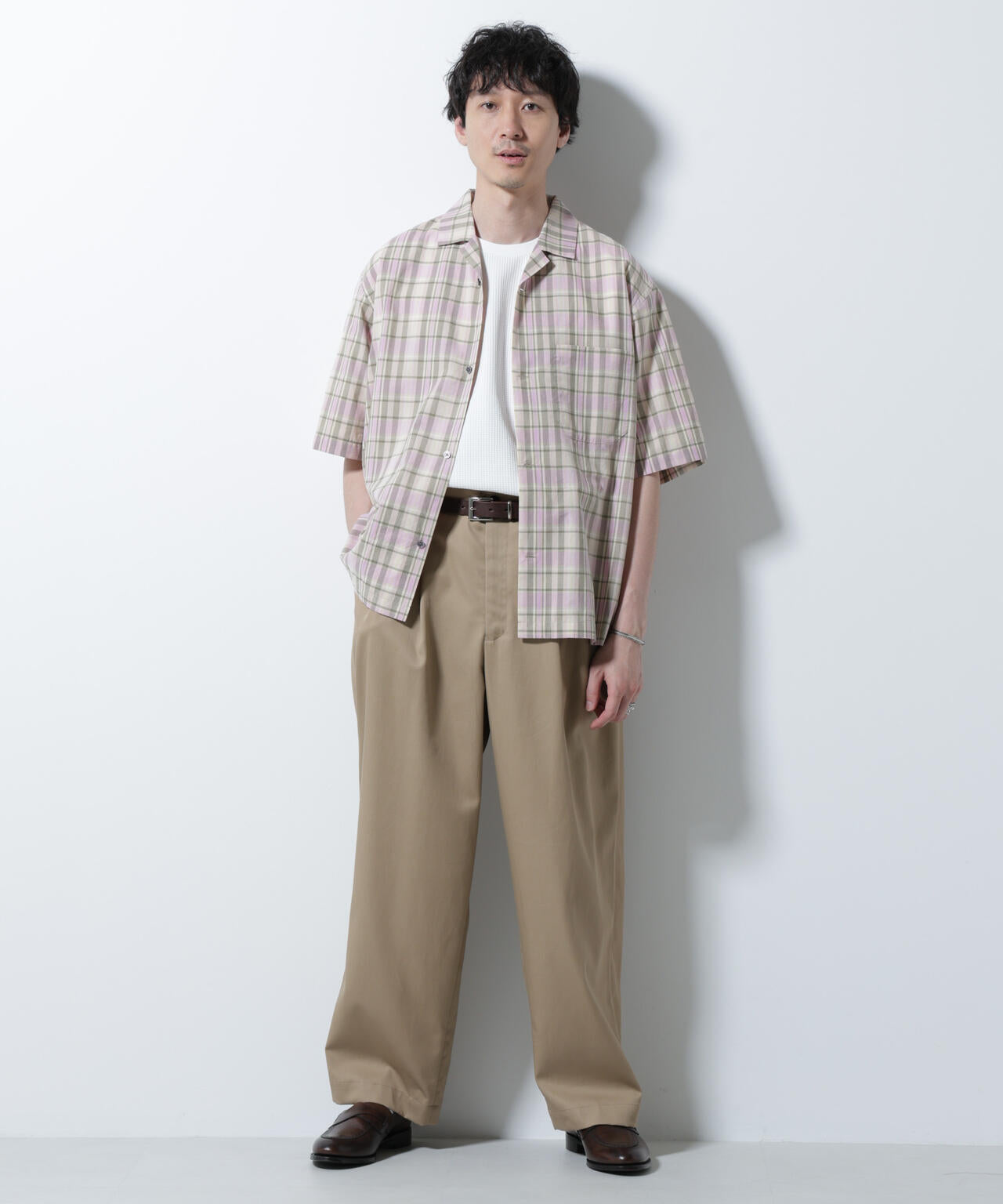 Fabric by INDIA オールドライクマドラスチェックシャツ 半袖 6685221213