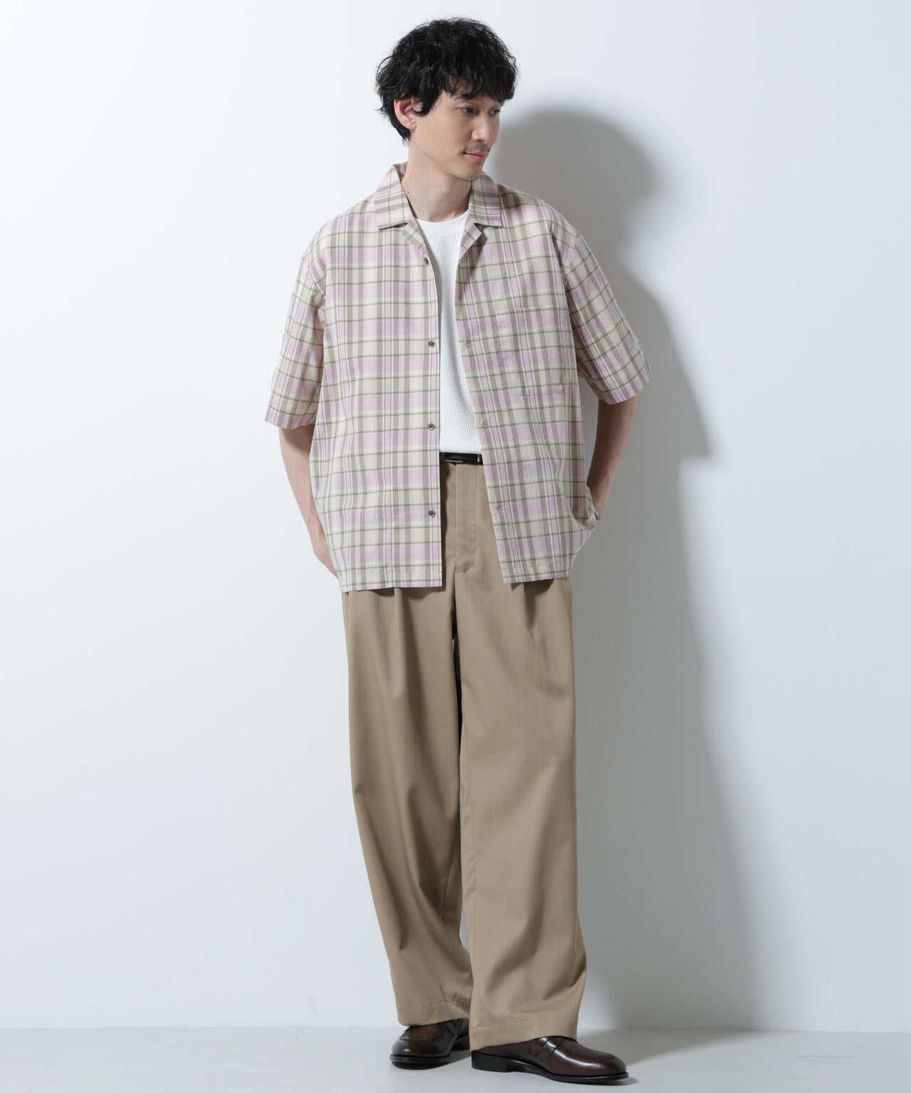 Fabric by INDIA オールドライクマドラスチェックシャツ 半袖 6685221213