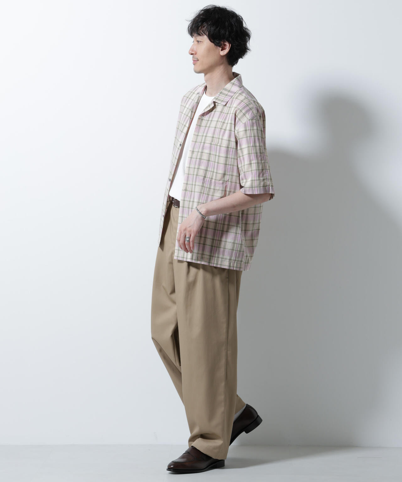 Fabric by INDIA オールドライクマドラスチェックシャツ 半袖 6685221213