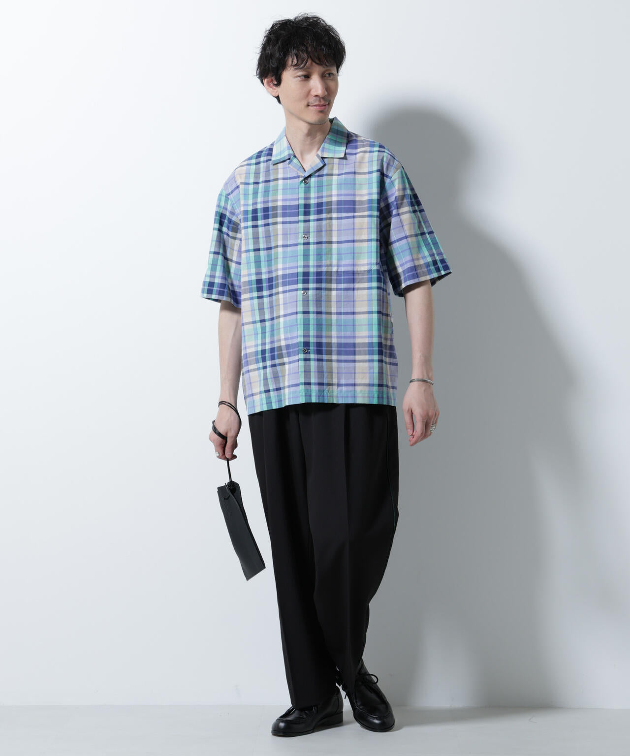 Fabric by INDIA オールドライクマドラスチェックシャツ 半袖 6685221213