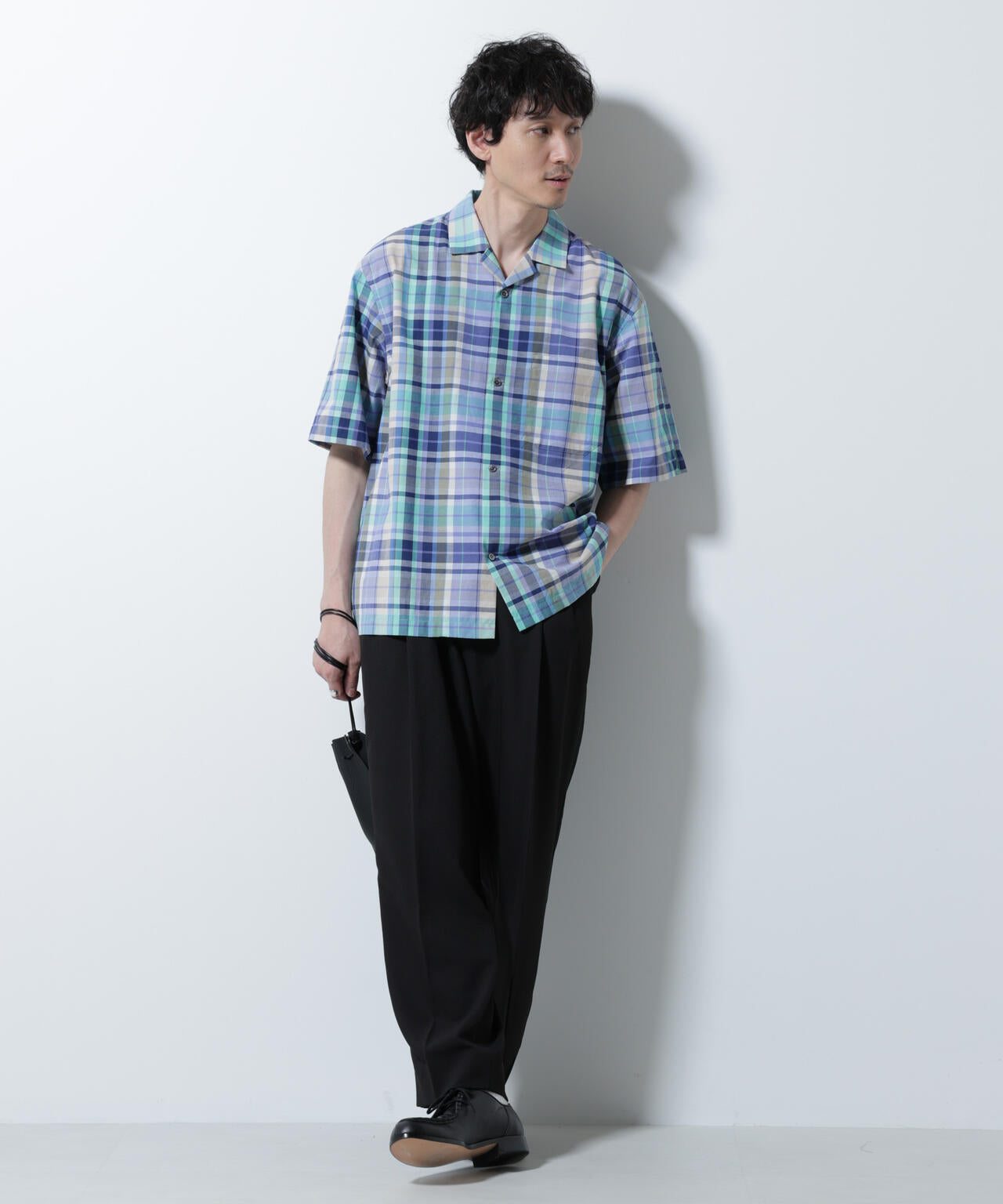 Fabric by INDIA オールドライクマドラスチェックシャツ 半袖 6685221213