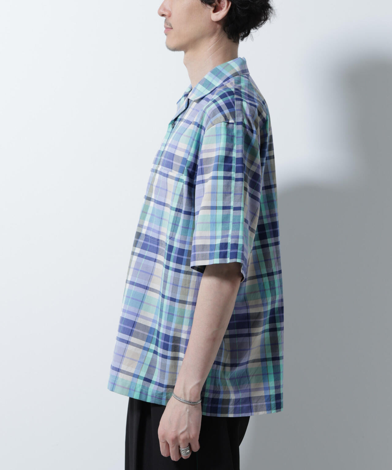 Fabric by INDIA オールドライクマドラスチェックシャツ 半袖 6685221213