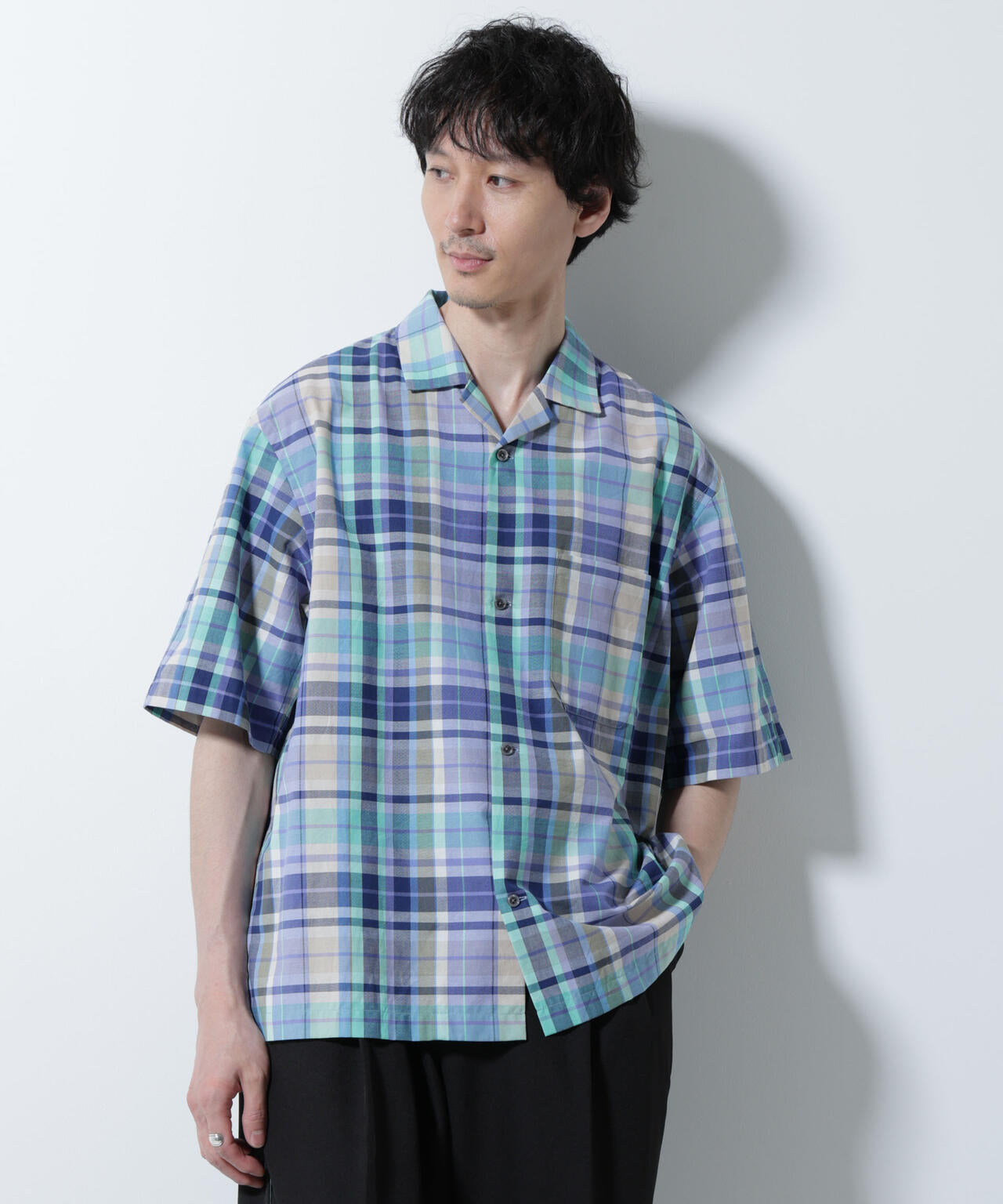 Fabric by INDIA オールドライクマドラスチェックシャツ 半袖 6685221213