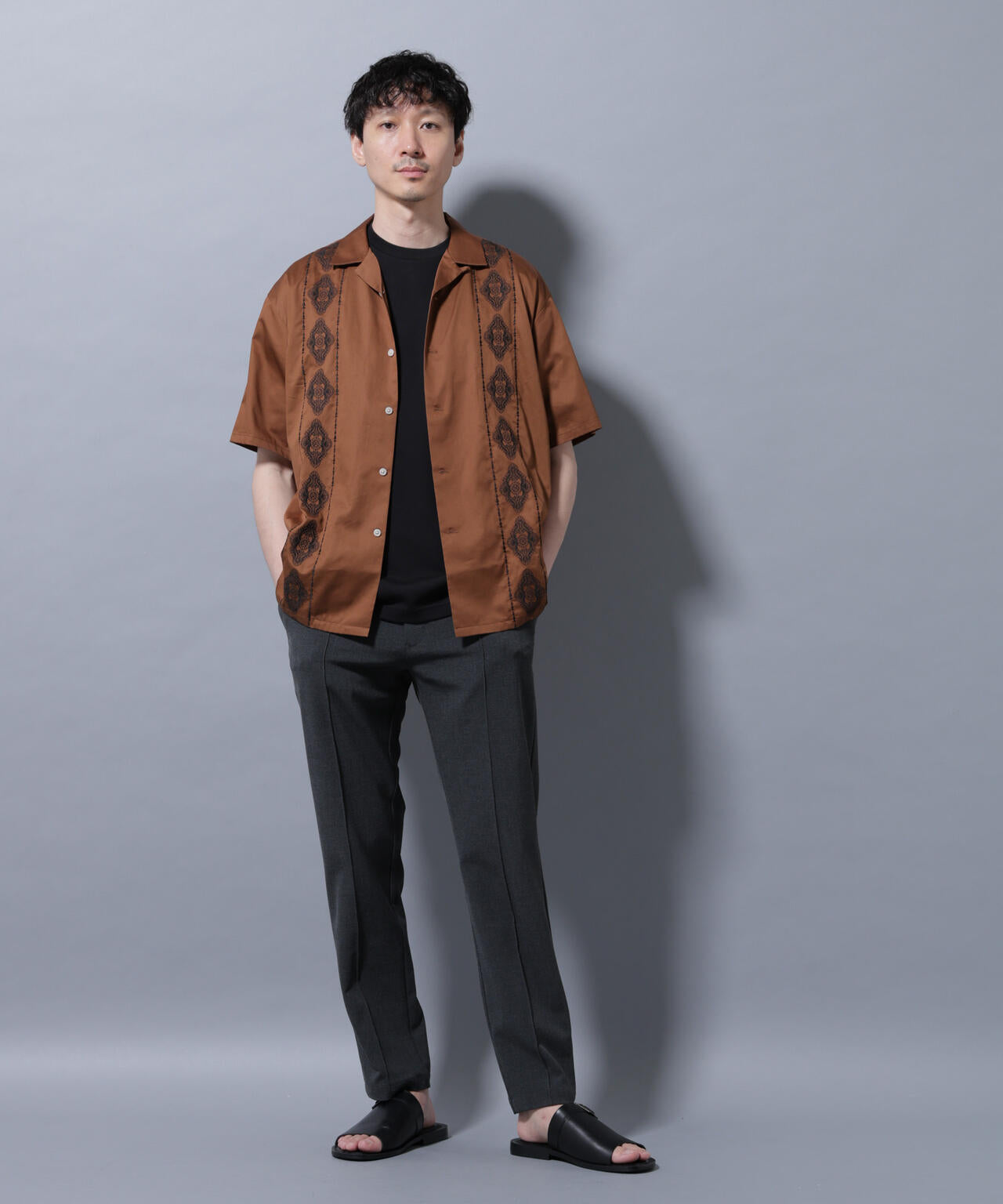 エンブロイダリー オープンカラーシャツ 6685221214