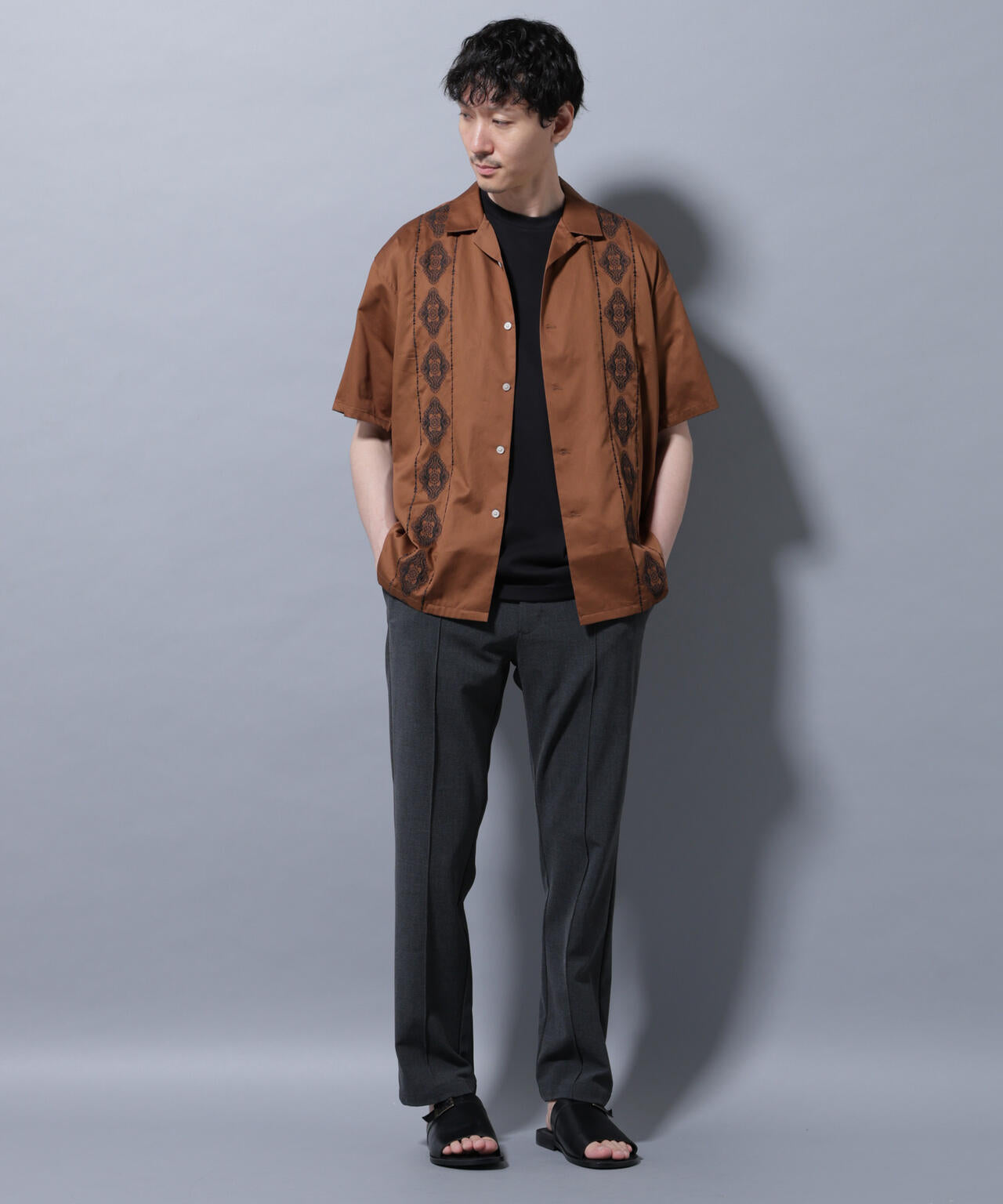 エンブロイダリー オープンカラーシャツ 6685221214