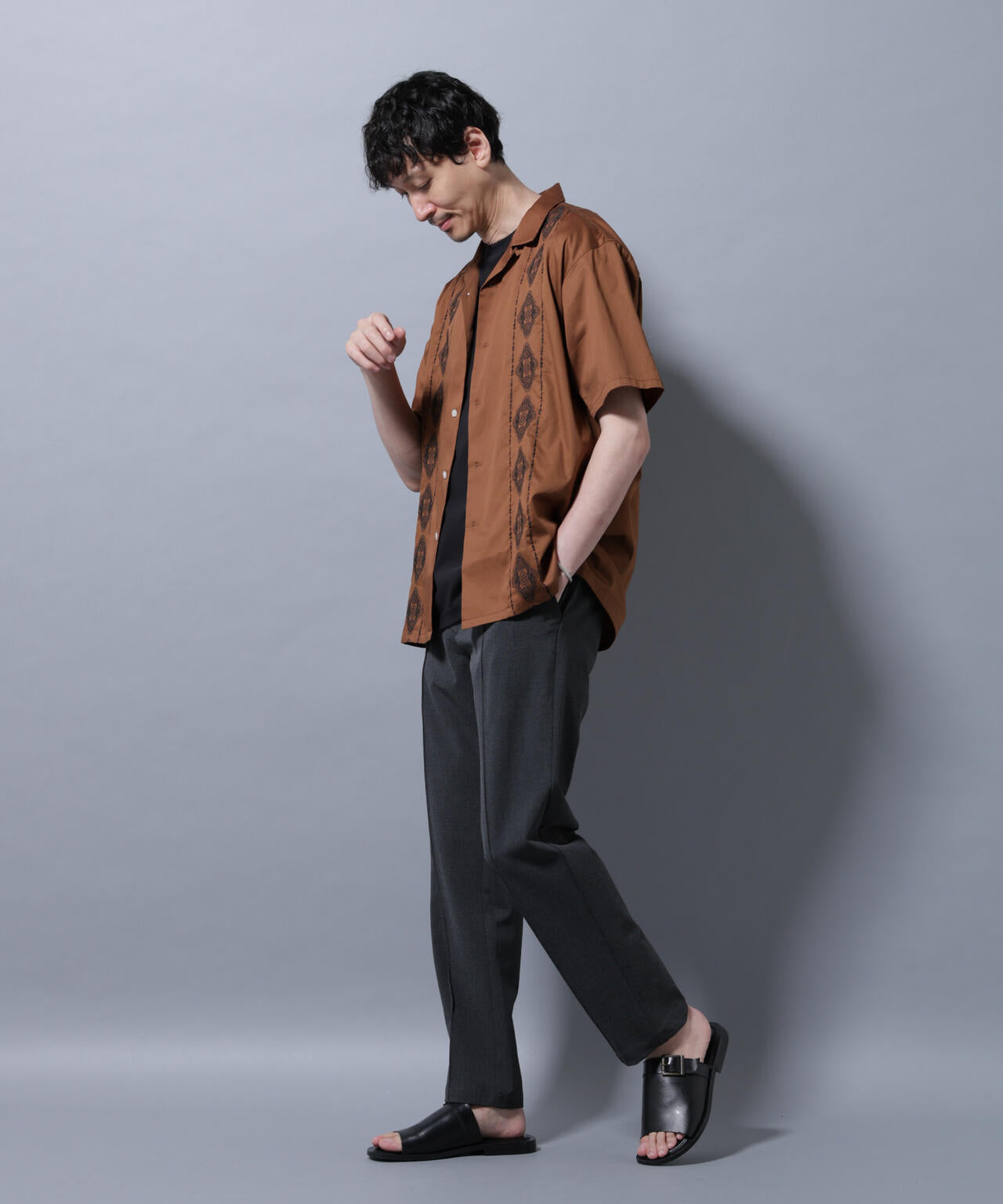 エンブロイダリー オープンカラーシャツ 6685221214