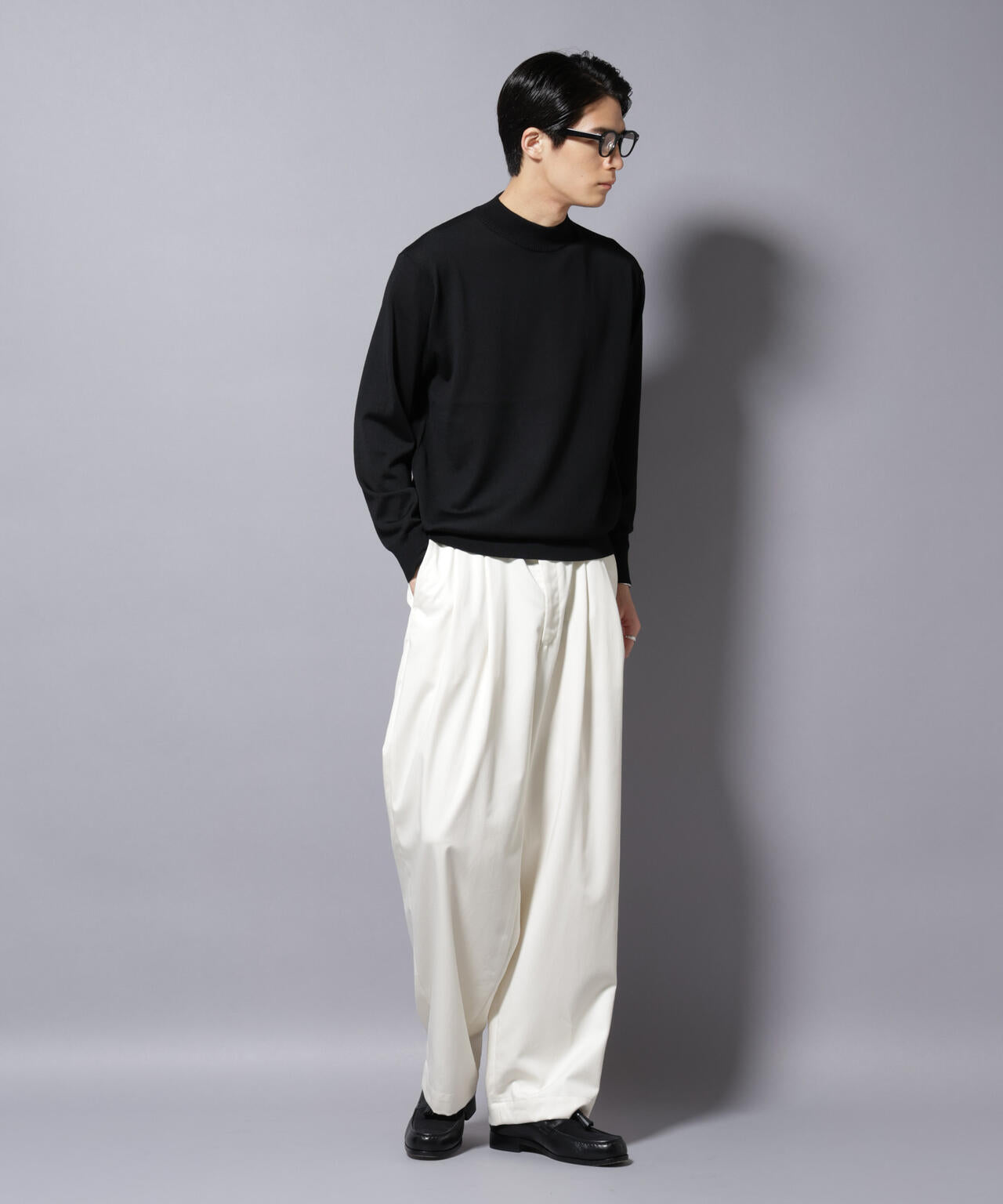 「毛玉レスニット」ファインゲージモックネック 6685222203