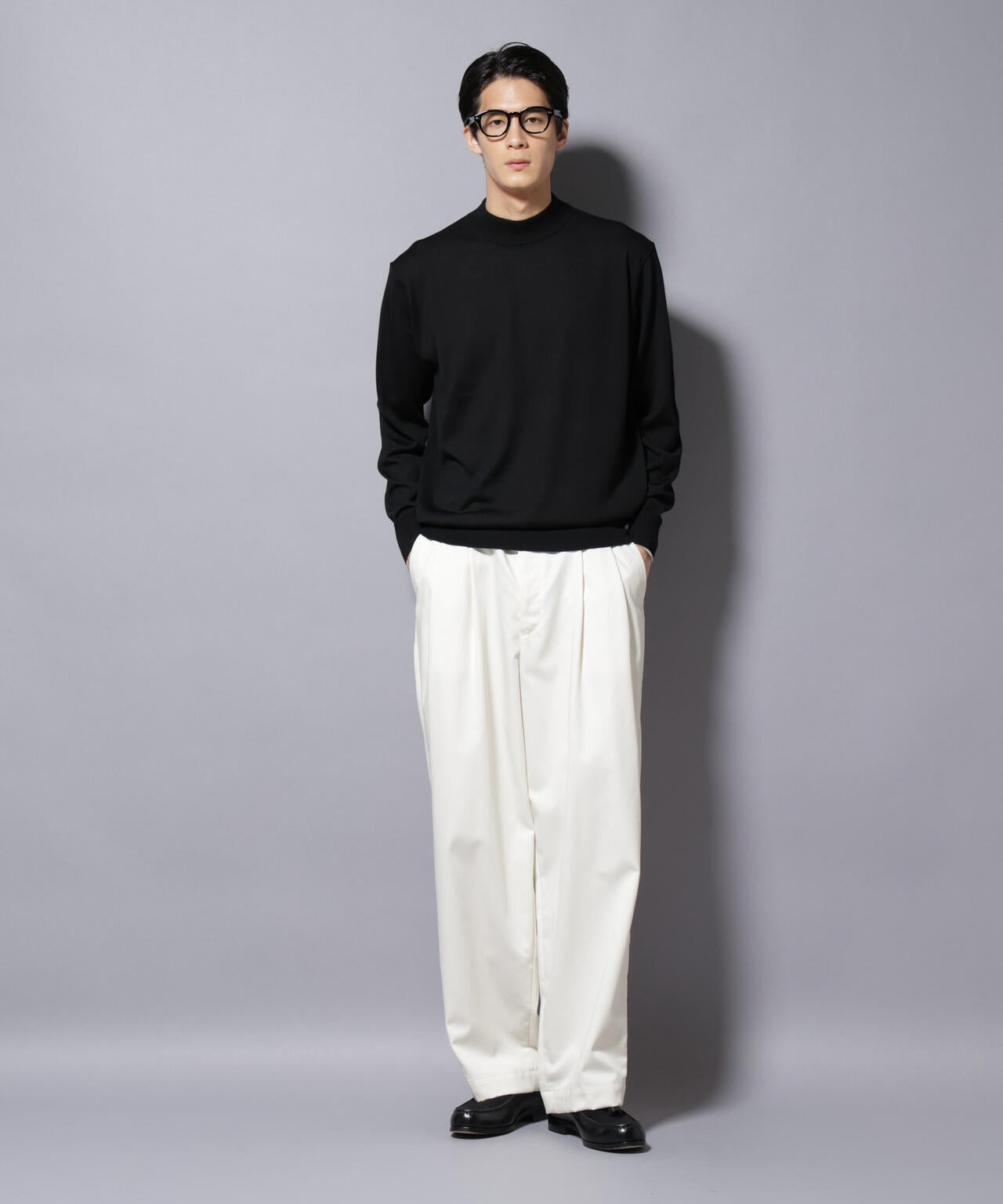 「毛玉レスニット」ファインゲージモックネック 6685222203