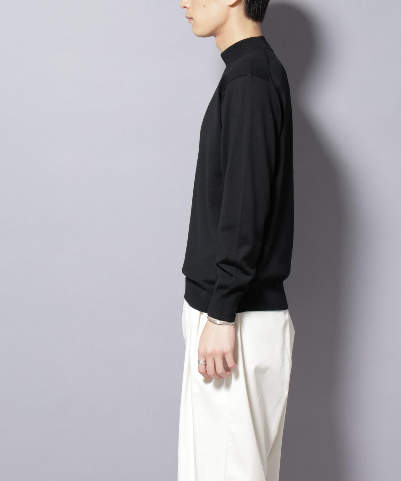 「毛玉レスニット」ファインゲージモックネック 6685222203